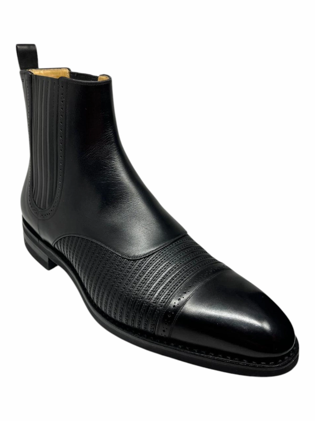 Shock Absorbing Cold Weather Commuter Bally Skirian 6239825 Men's Black Calf Plain Leather Chelsea Boots