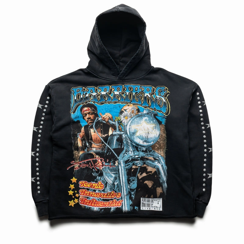 Street Night Casual Fit Design Barriers Worldwide Ezy Ryder Hoodie - Vintage Black