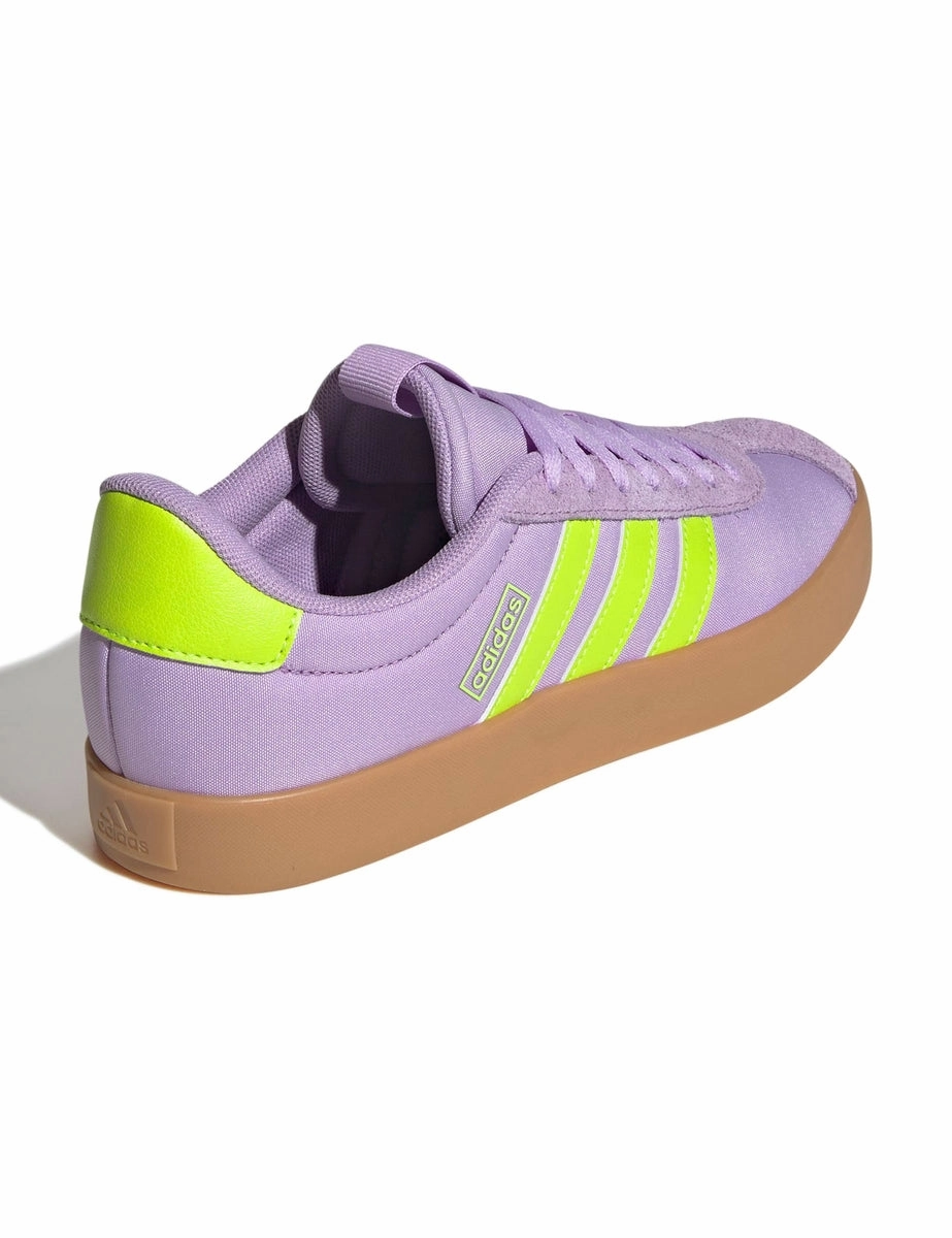VL Court 3.0 Shoes - Powder Plum/Solar Slime/Lucid Lemon Handcrafted Stitching