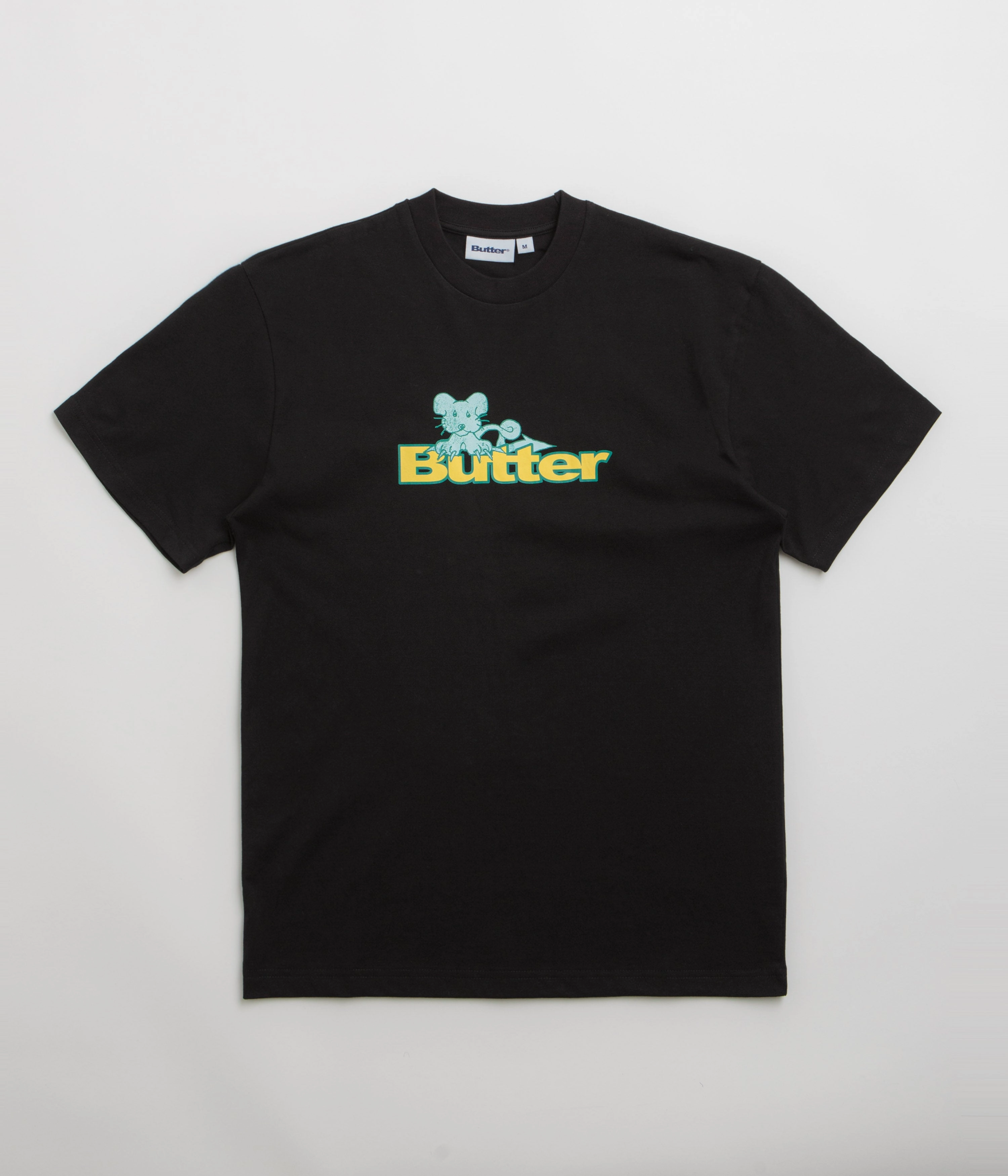 Neutral Colors Butter Goods Rat Logo T-Shirt - Black