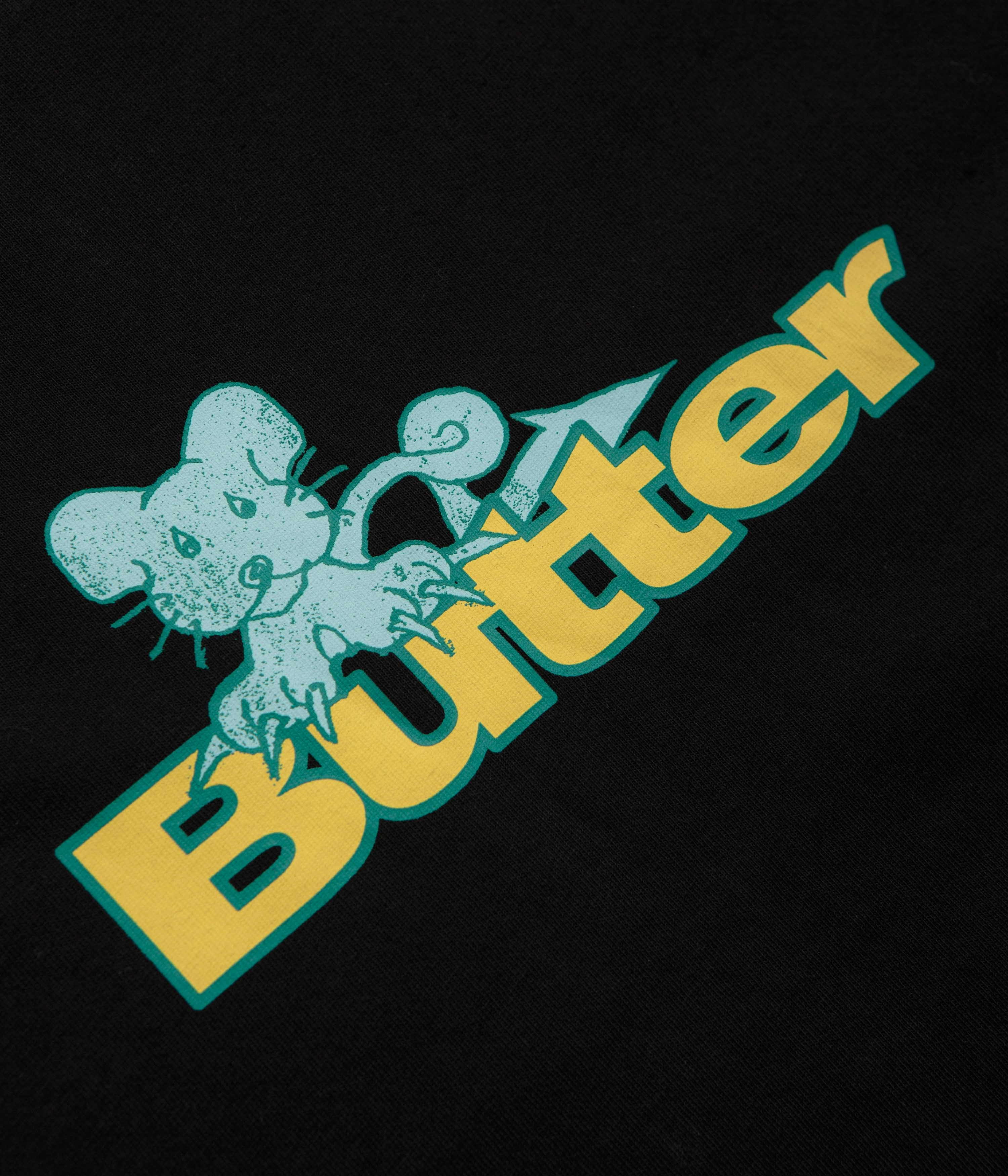Loungewear Butter Goods Rat Logo T-Shirt - Black