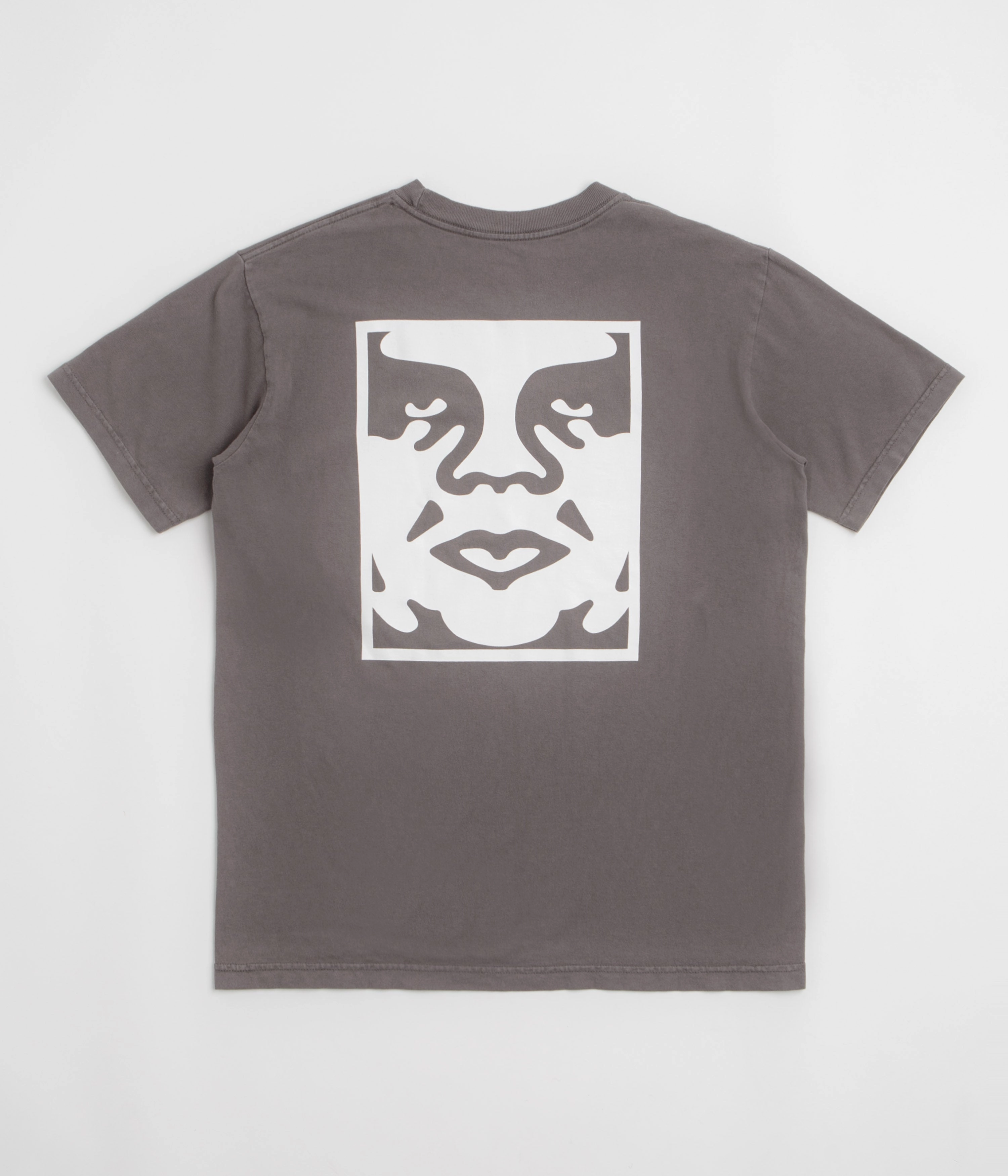 Obey Bold Icon Face T-Shirt - Pigment Dusty Black bold hem