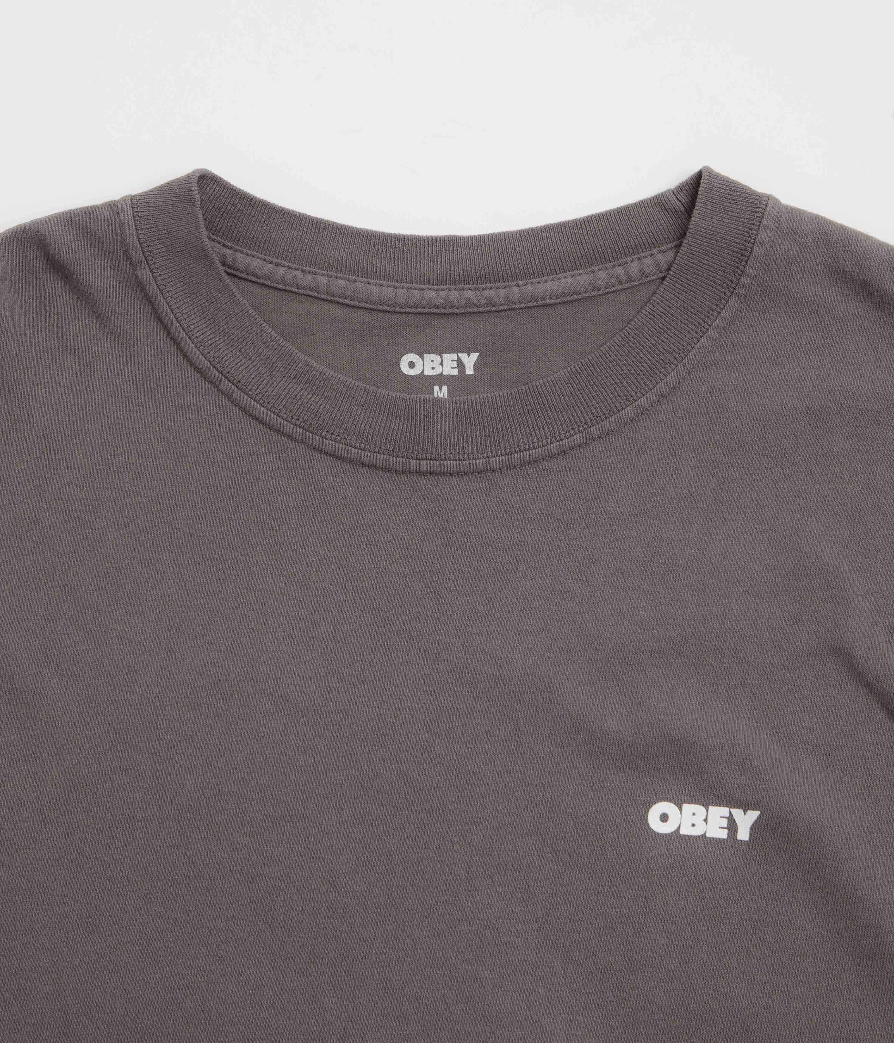 Obey Bold Icon Face T-Shirt - Pigment Dusty Black packable spring season