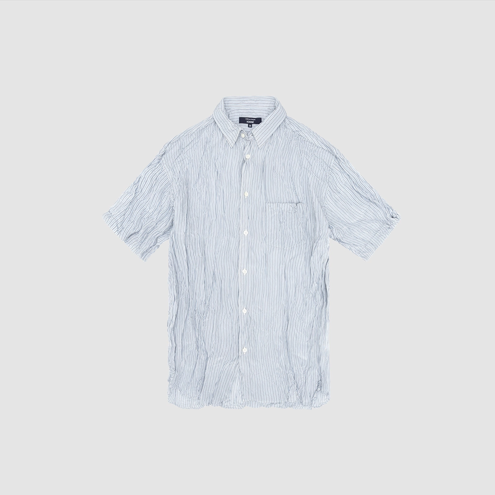 PALE BLUE STRIPED S/S SHIRT Everyday Look Tagless Design