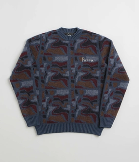 product graduation pride ethnic print by Parra Repeat FTP Booster Knitted Sweatshirt - Blue