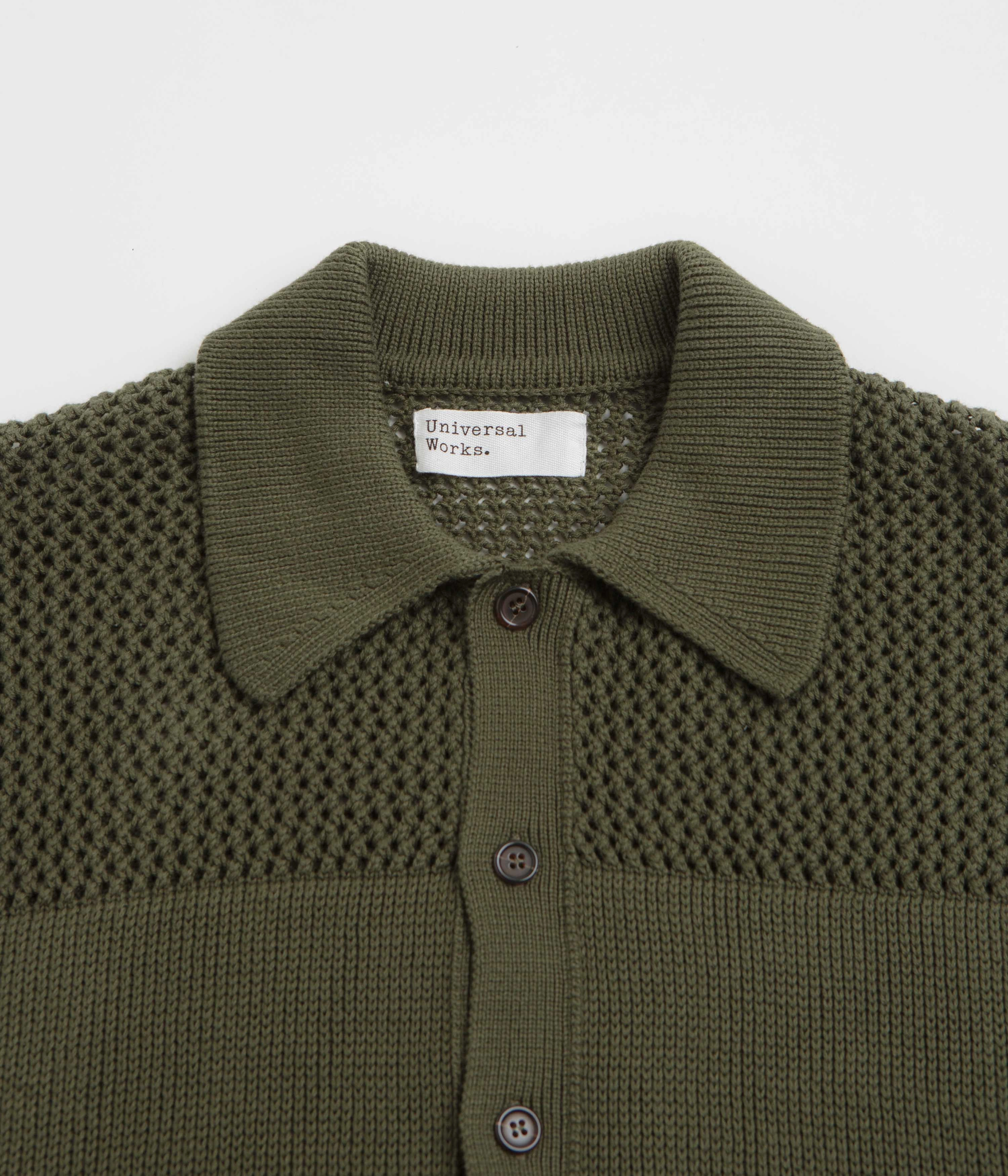Casual Sophistication Timeless Classic Universal Works Knit Short Sleeve Shirt - Olive
