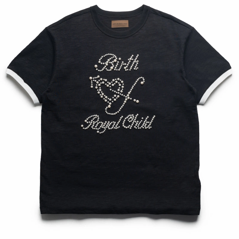 Hiking Gear Activewear Birth Of Royal Child Pearl Patchwork Tee - Black