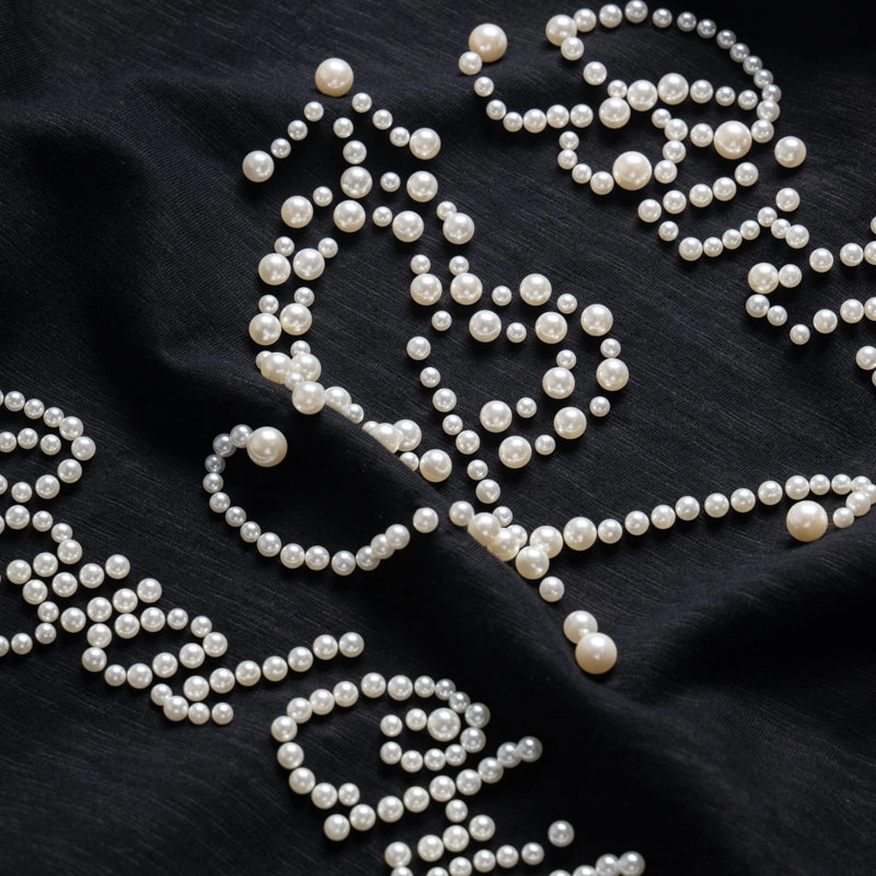 American size Birth Of Royal Child Pearl Patchwork Tee - Black