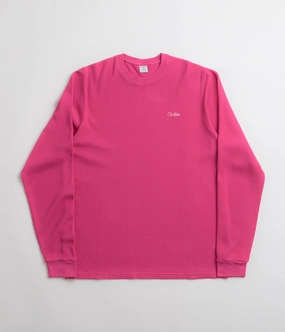trendy season Square Neck Civilist Thermal Long Sleeve T-Shirt - Fuchsia
