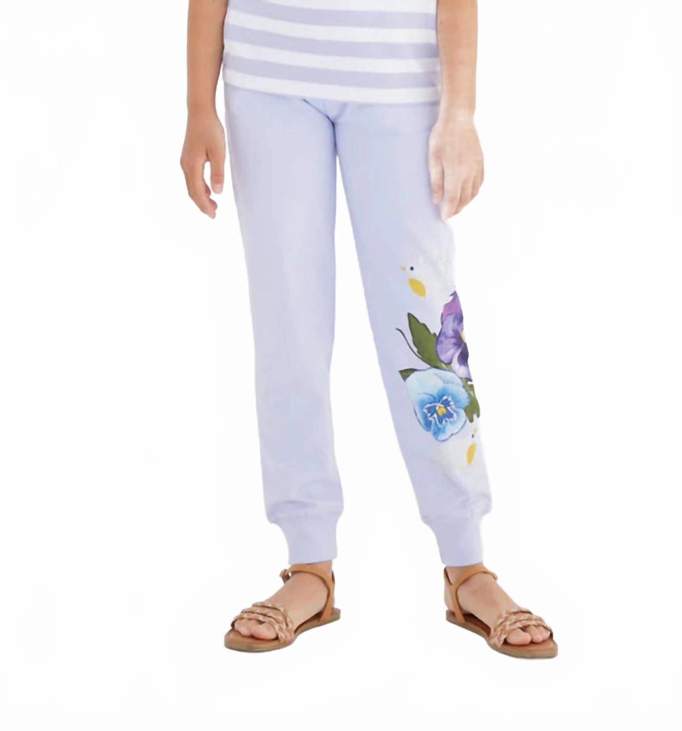 Viola Printed Pants In Lilac Lounge-friendly Minimalist Fit