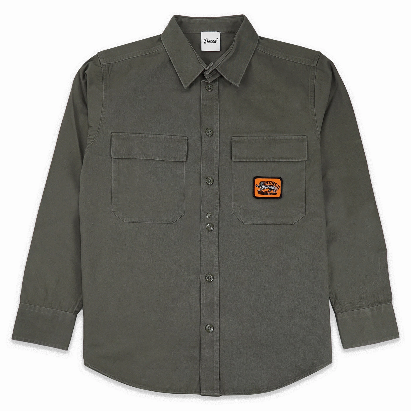 Bored of Southsea Docker L/S Overshirt - Uniform Green Anti Static Lining