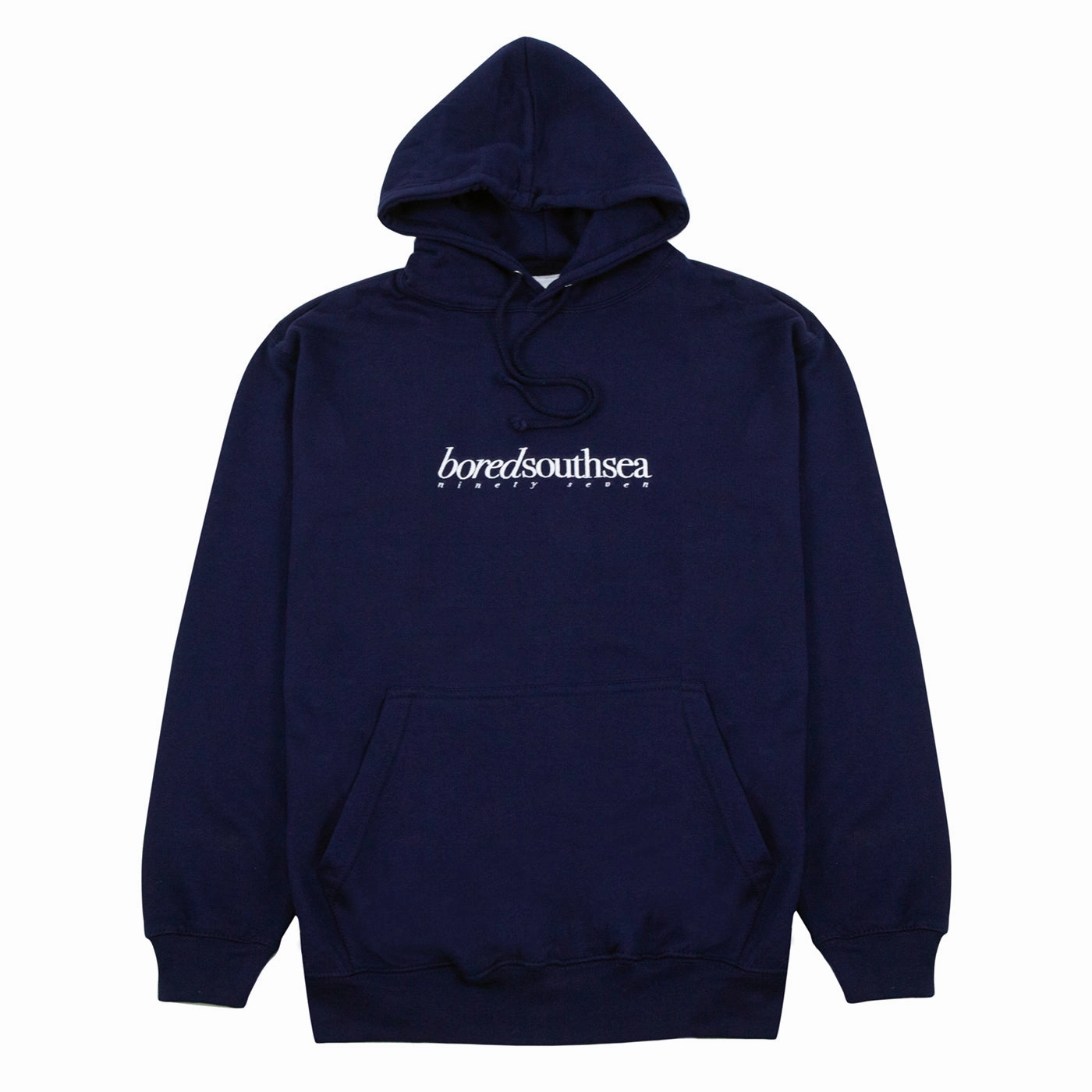 Bored of Southsea Hammer Hoodie - Navy / White Kangaroo Pocket Stretchable Cuffs