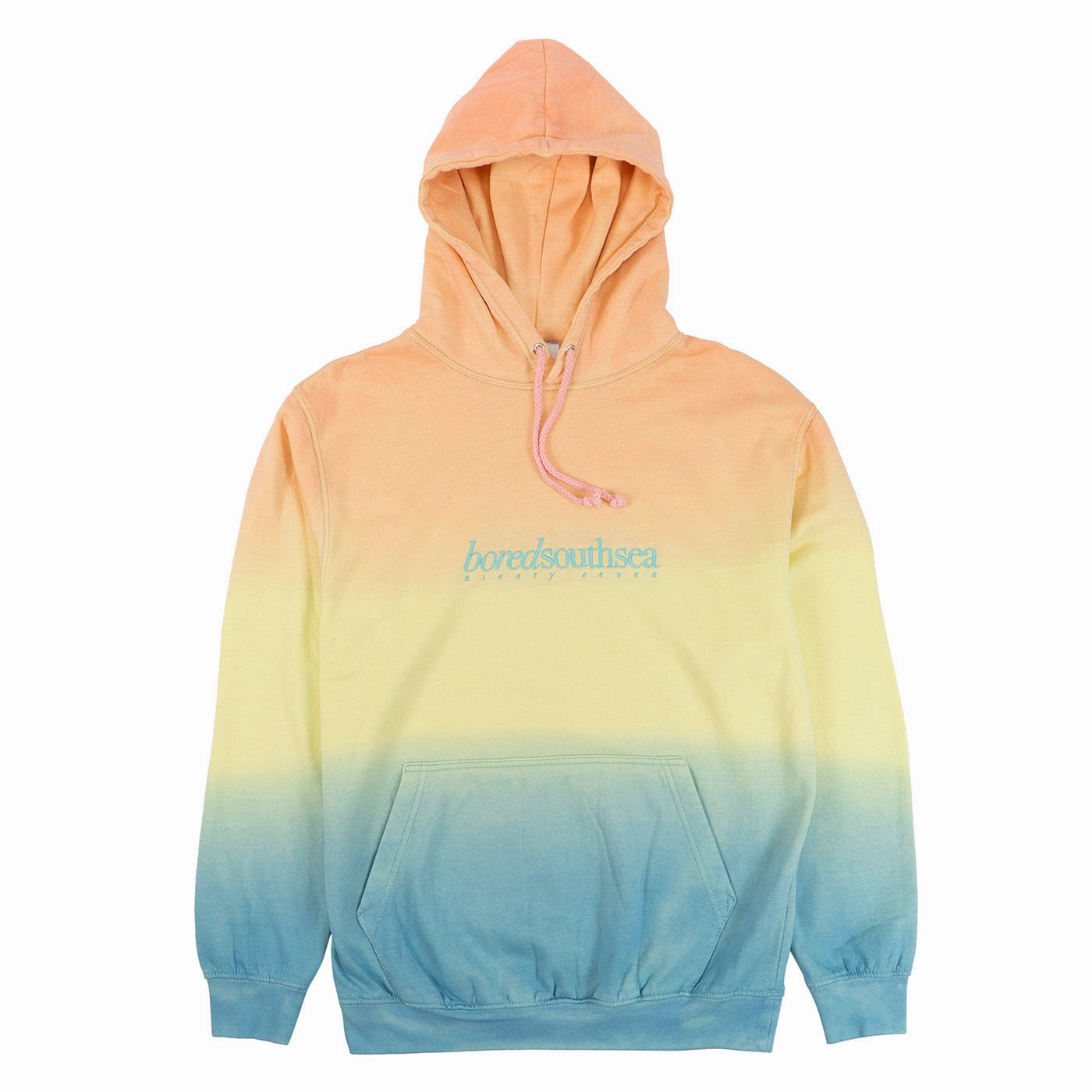 Bored of Southsea Hammer Hoodie - Pastel Sunset dip / Aqua Sporty Flex Fit Quick Fit Design