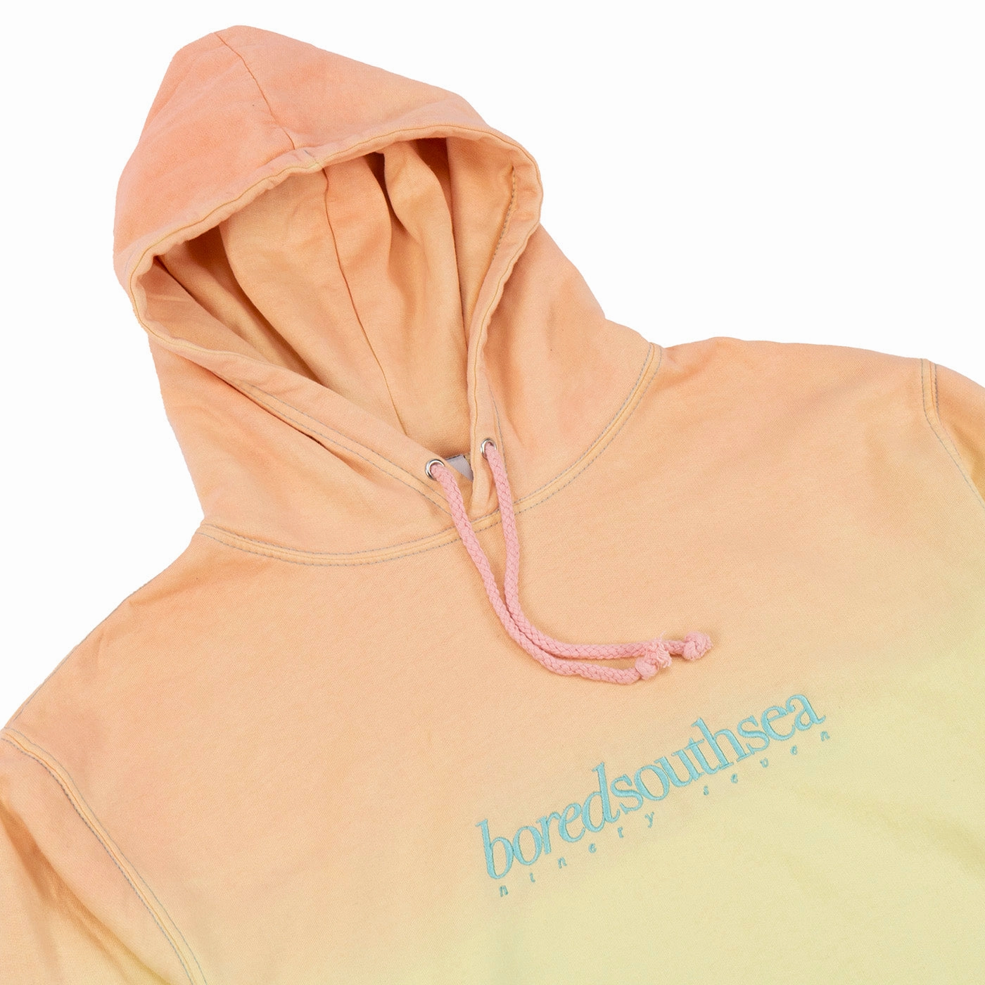 Bored of Southsea Hammer Hoodie - Pastel Sunset dip / Aqua Suburban style Street Classic
