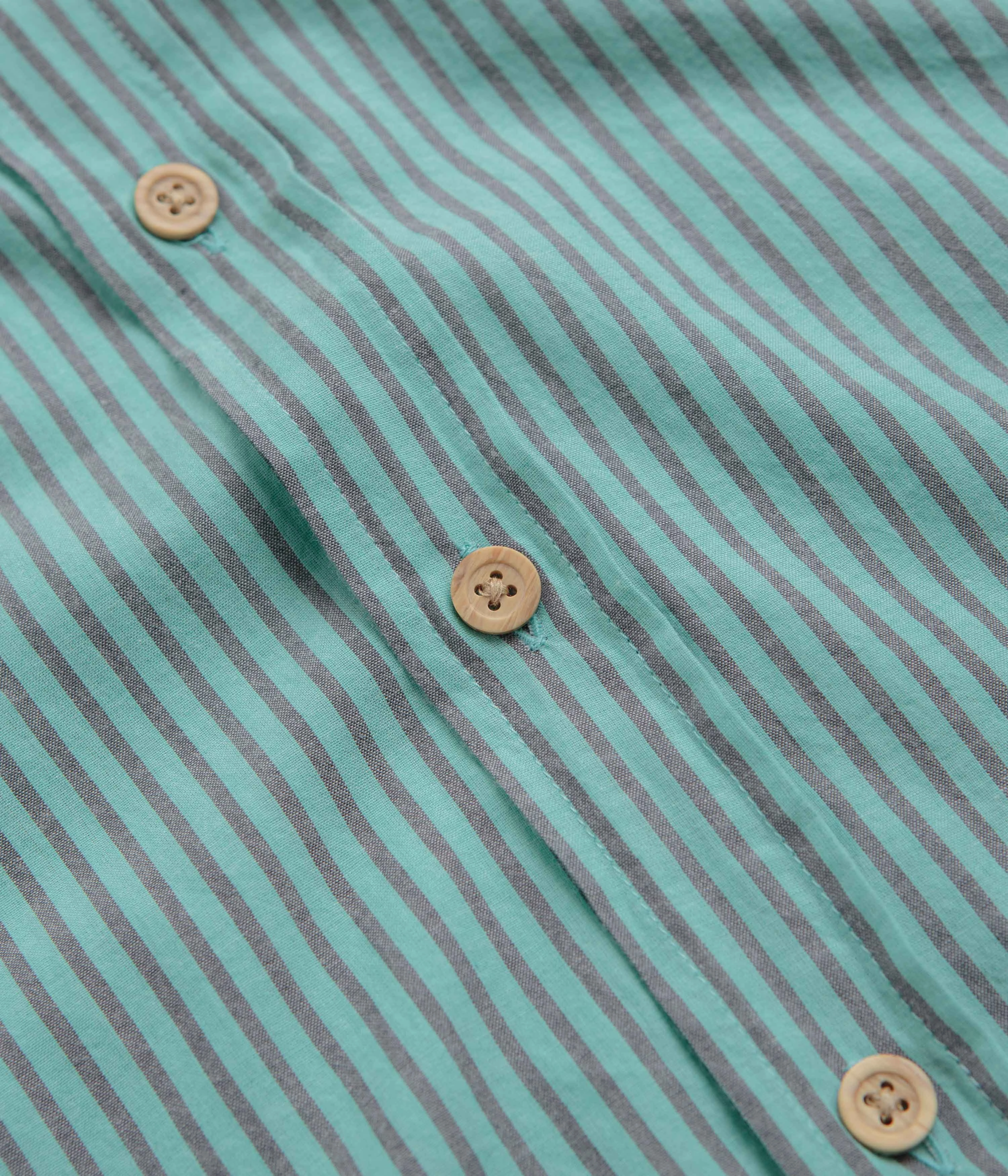 Luxurious Feel Date night Mollusk Summer Shirt - Blue Teal Stripe