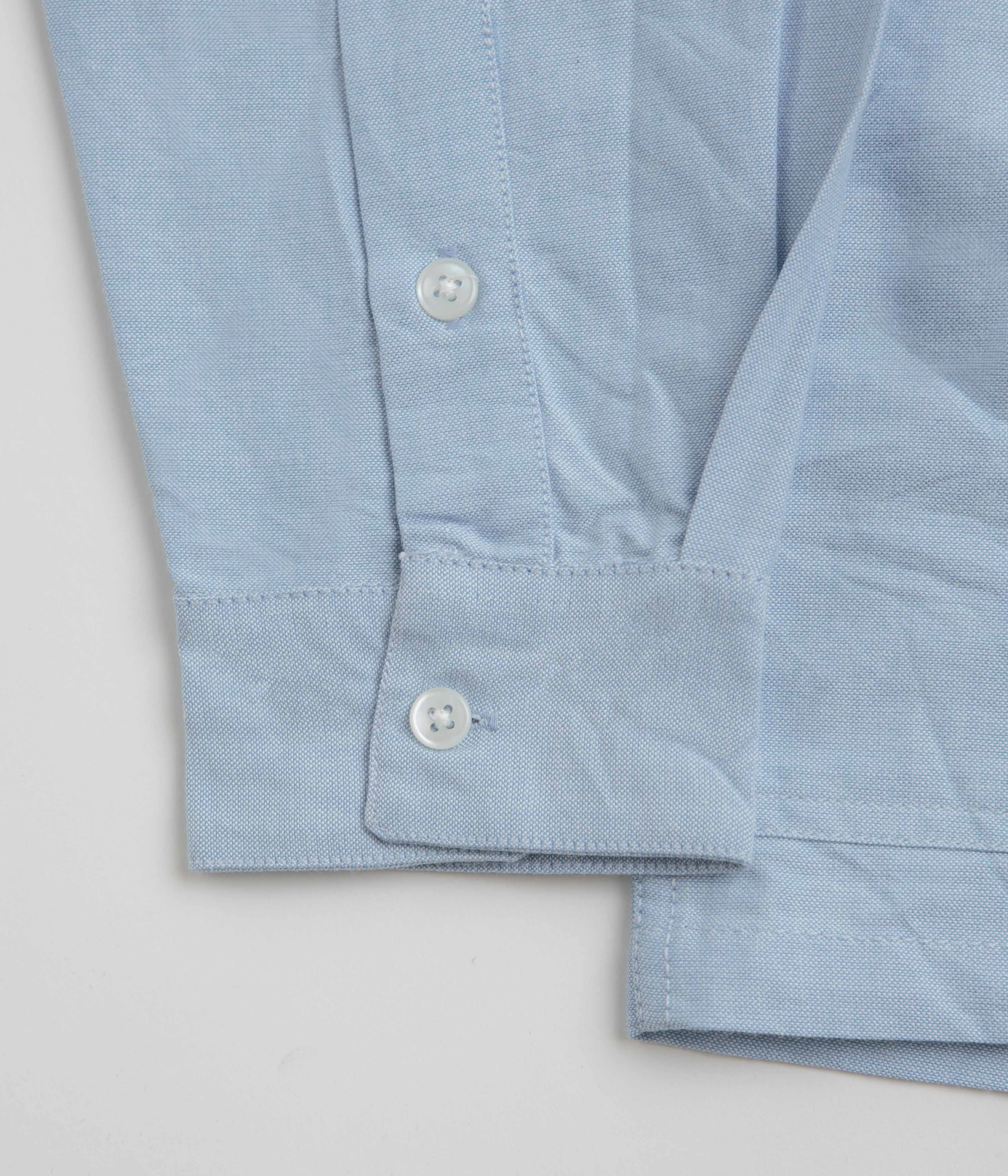 Service Works Waiter Shirt - Oxford Blue High Neck Soft Collar Design