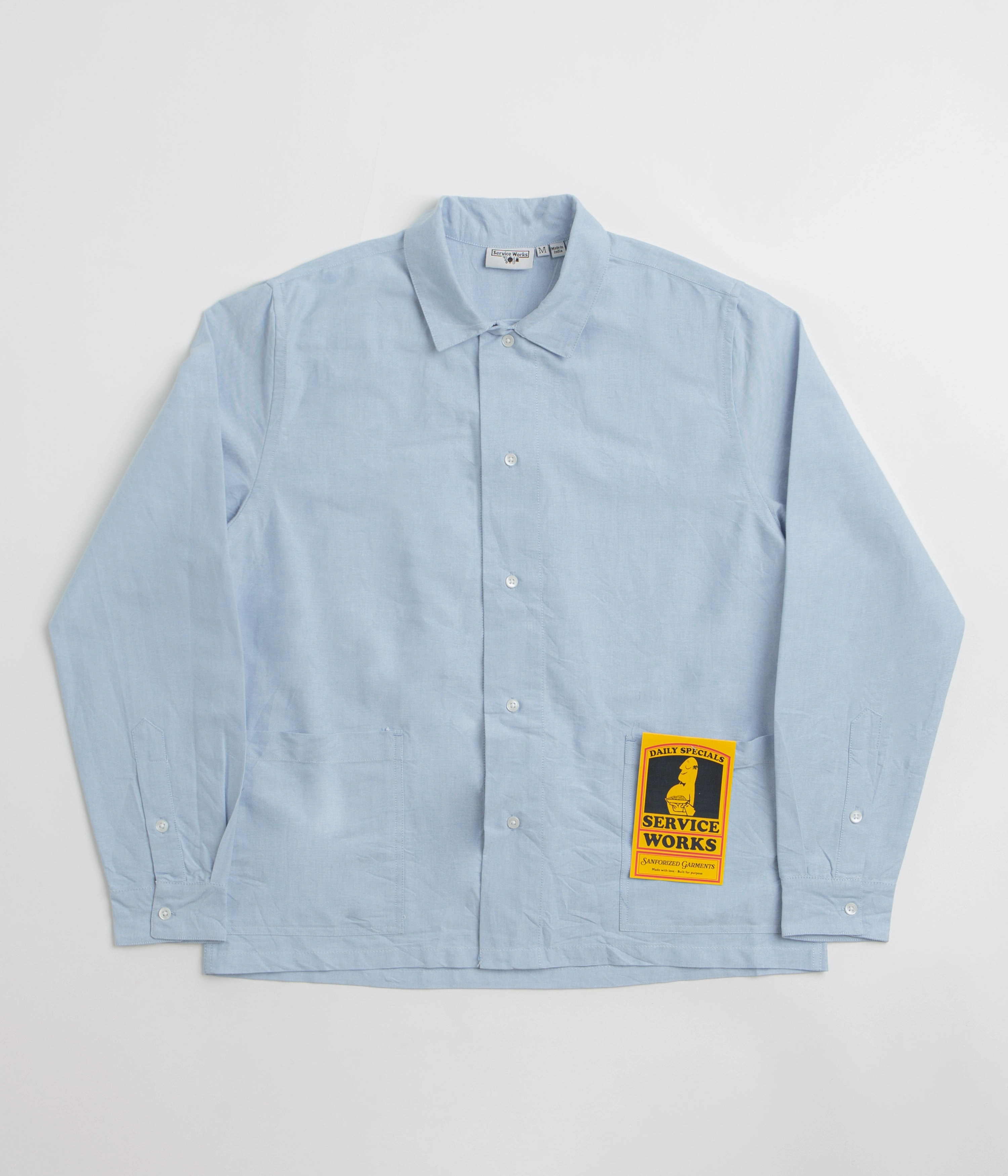 Service Works Waiter Shirt - Oxford Blue Durable Thread Construction Timeless Appeal