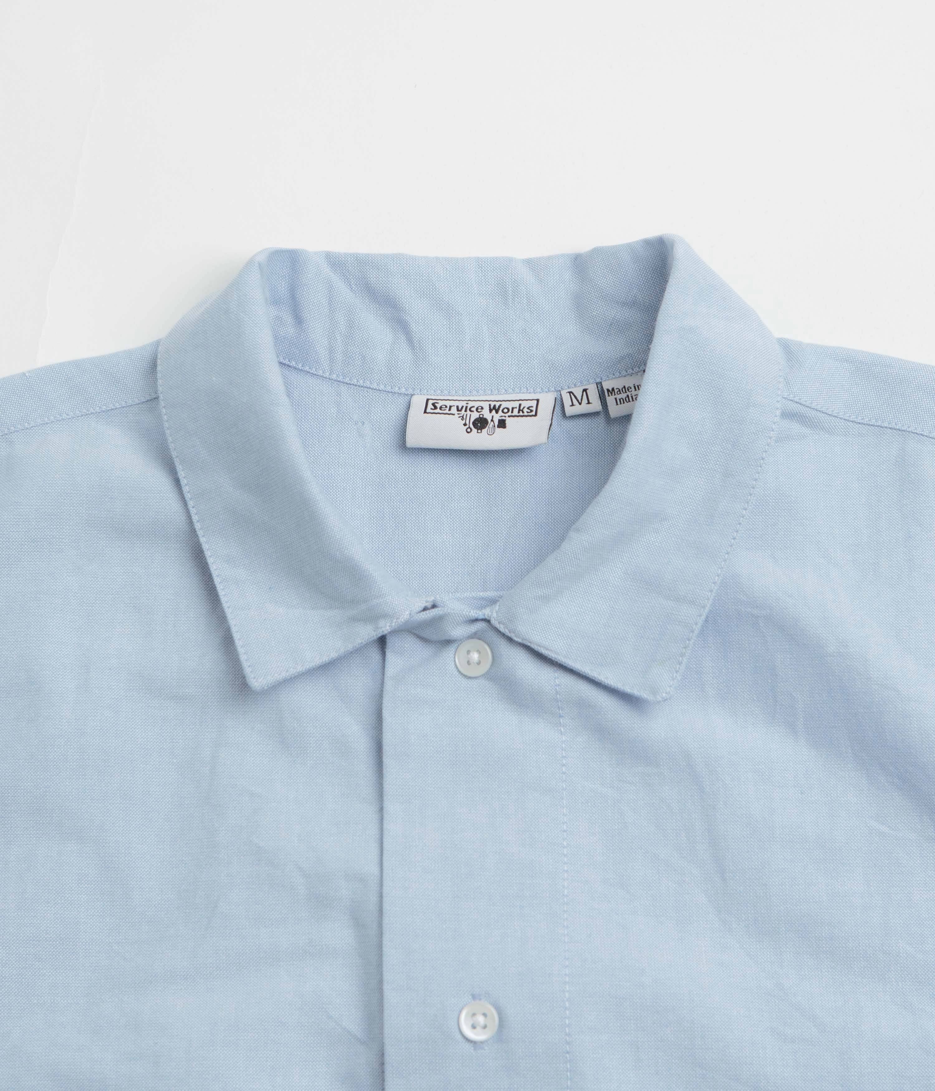 Service Works Waiter Shirt - Oxford Blue Subtle pattern