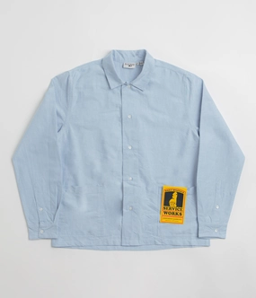 Service Works Waiter Shirt - Oxford Blue Durable Thread Construction Timeless Appeal