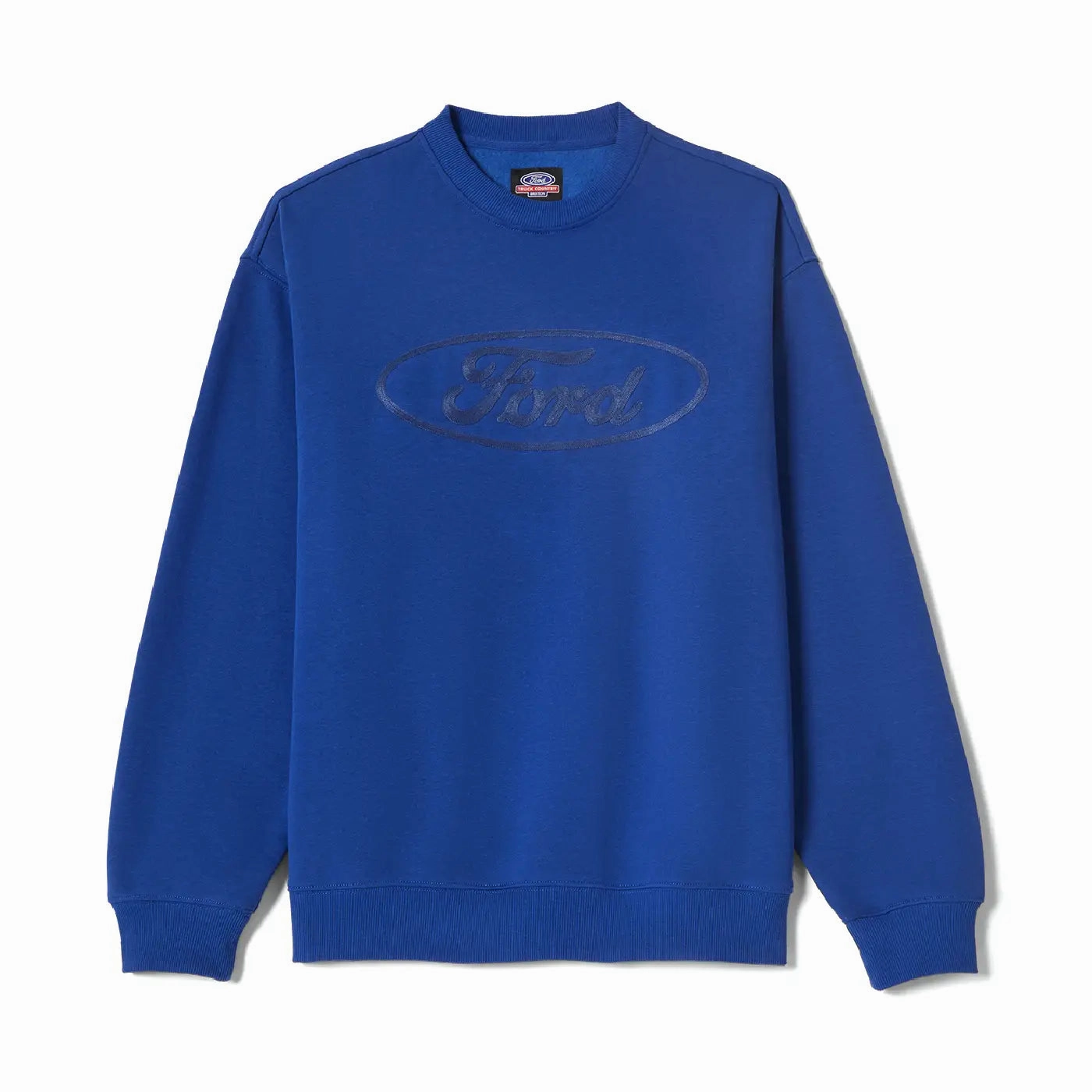 Casual Vibes Herringbone Brixton Ford Number One Fleece  Crew Sweatshirt - Ford Blue