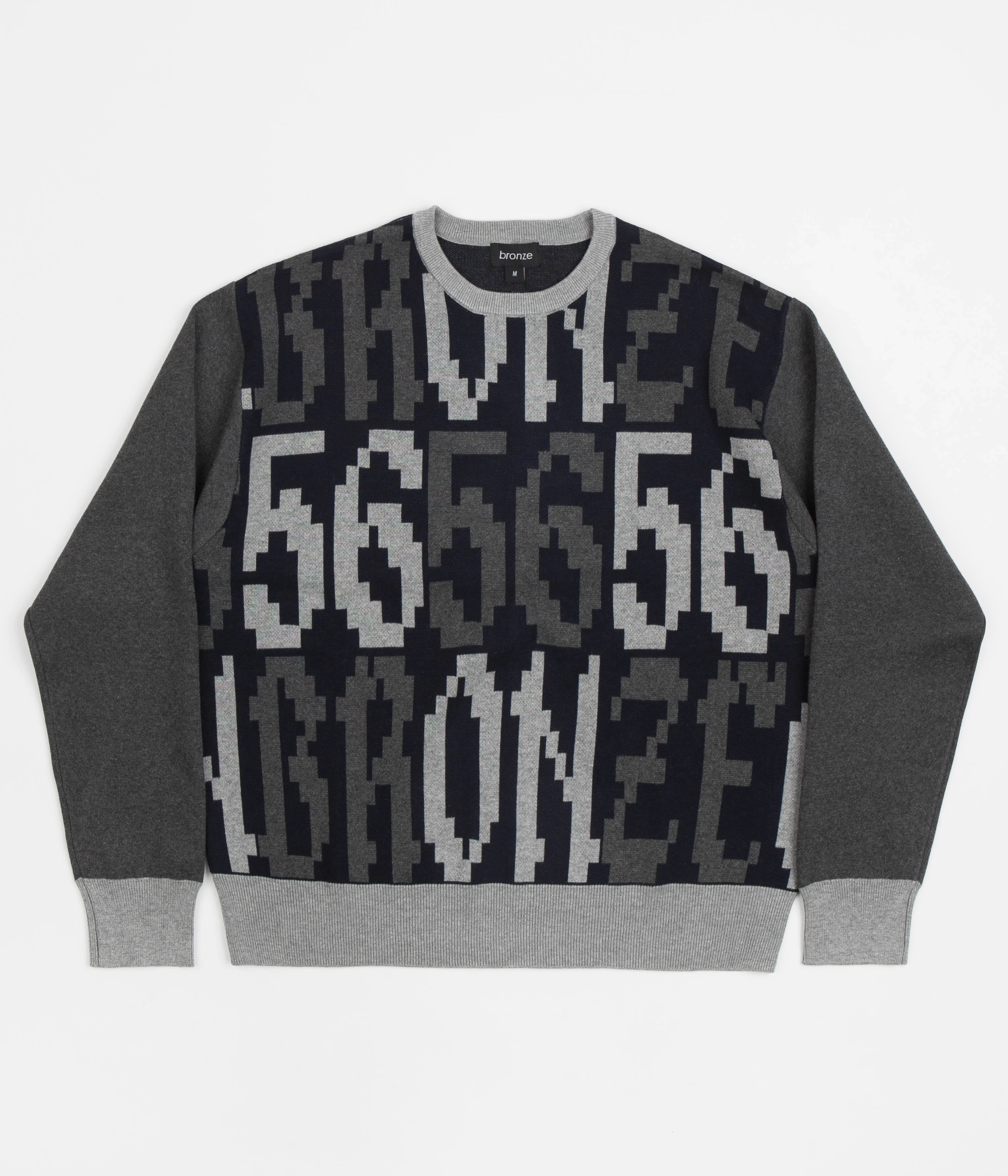 Bronze 56K Old E Crewneck Sweatshirt - Black / Grey Core Relaxed Comfy All Day