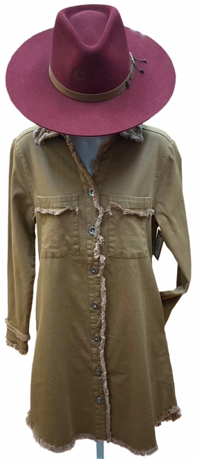 Summer Mood Brown Cotton Twill Dress