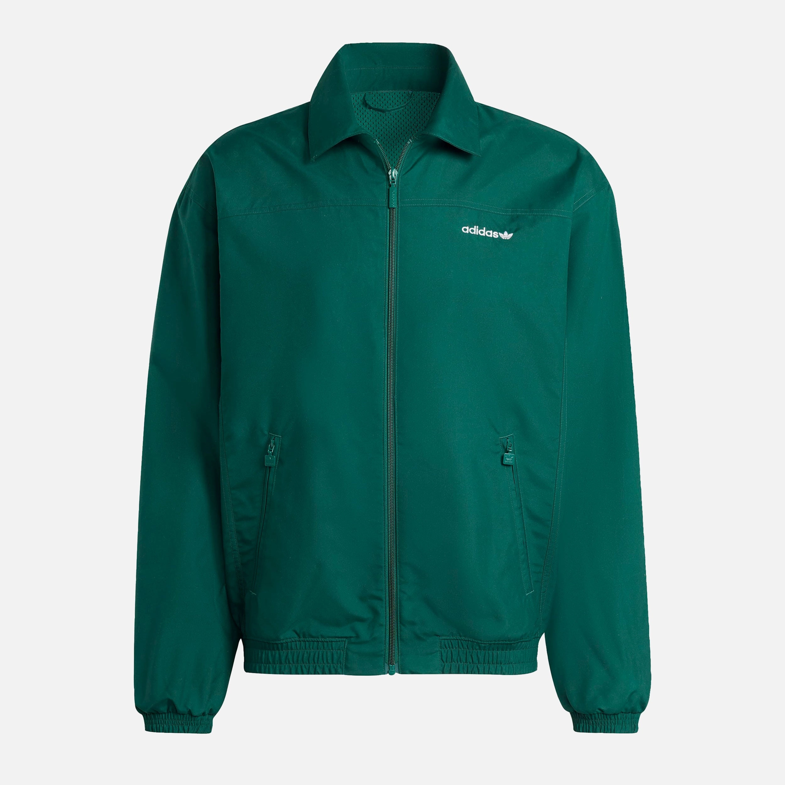 Breathable Mesh Panels Seasonal Style Brushed Woven Track Top