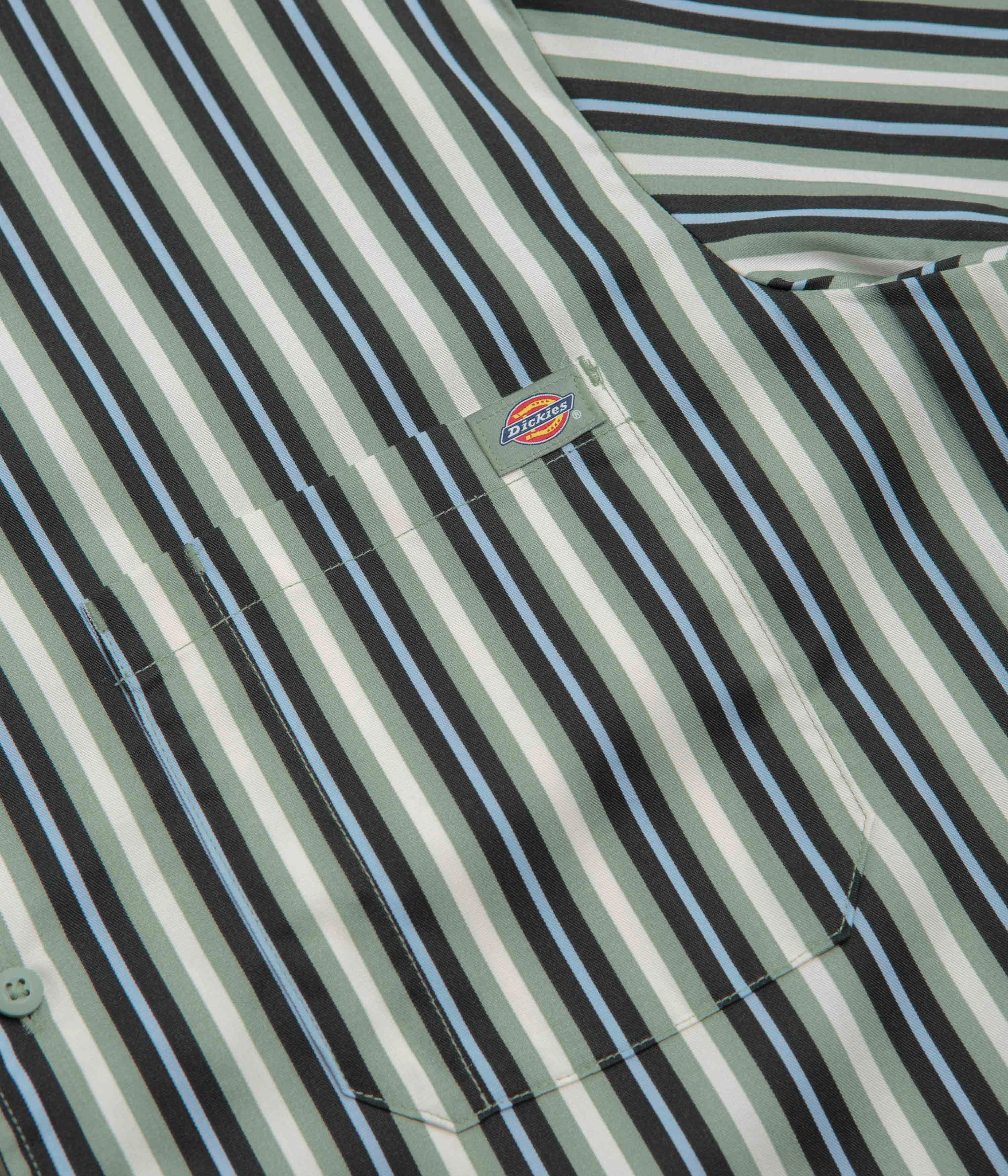 elegant design networking event Dickies Multi Stripe Work Short Sleeve Shirt - Iceberg Green