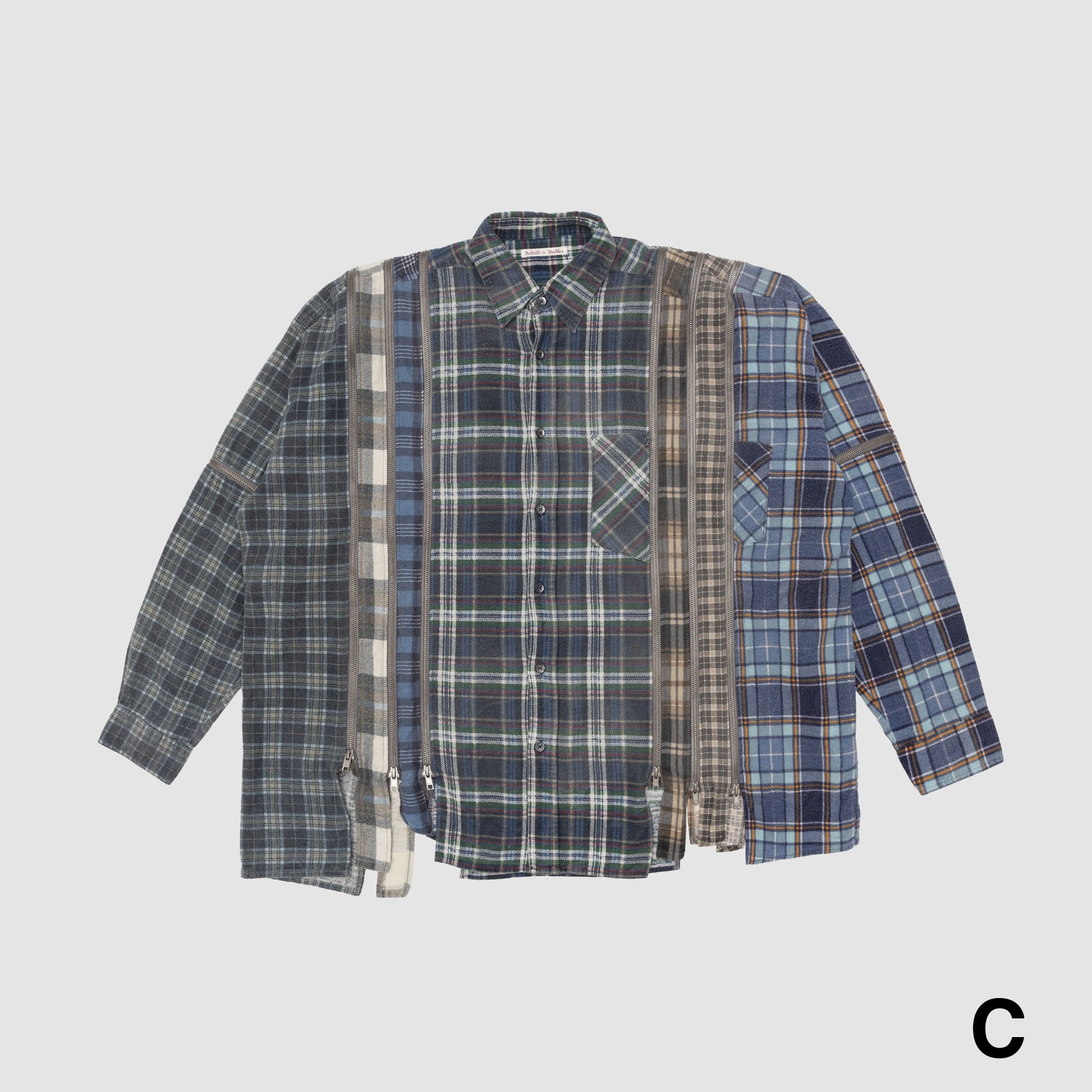 REBUILD BY NEEDLES 7 CUTS ZIPPED WIDE SHIRT Sustainable production