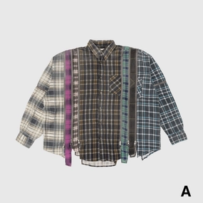 adult clothing Relaxed Design REBUILD BY NEEDLES 7 CUTS ZIPPED WIDE SHIRT