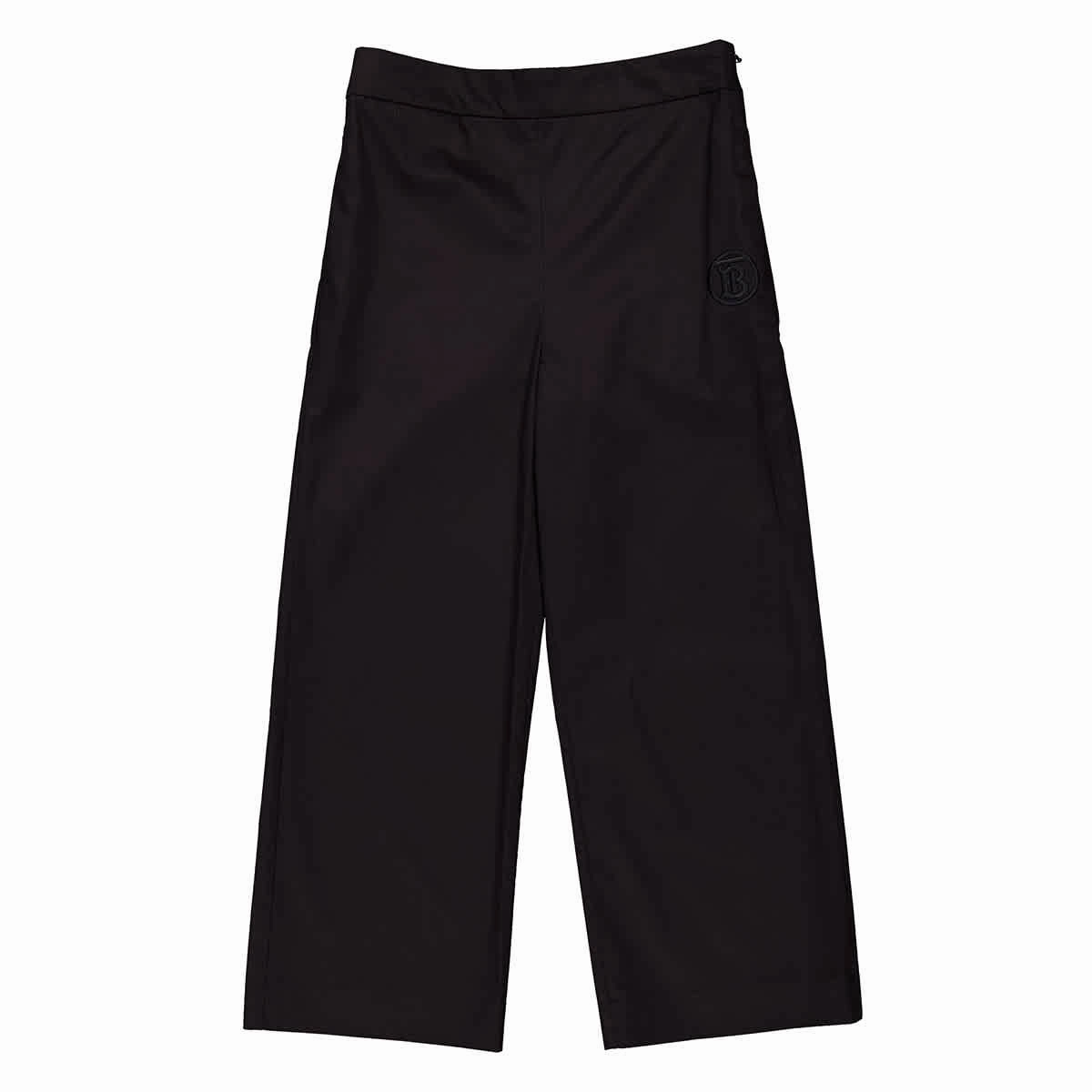 Burberry Girls Logo Embroidery Cotton Trousers Move Comfort