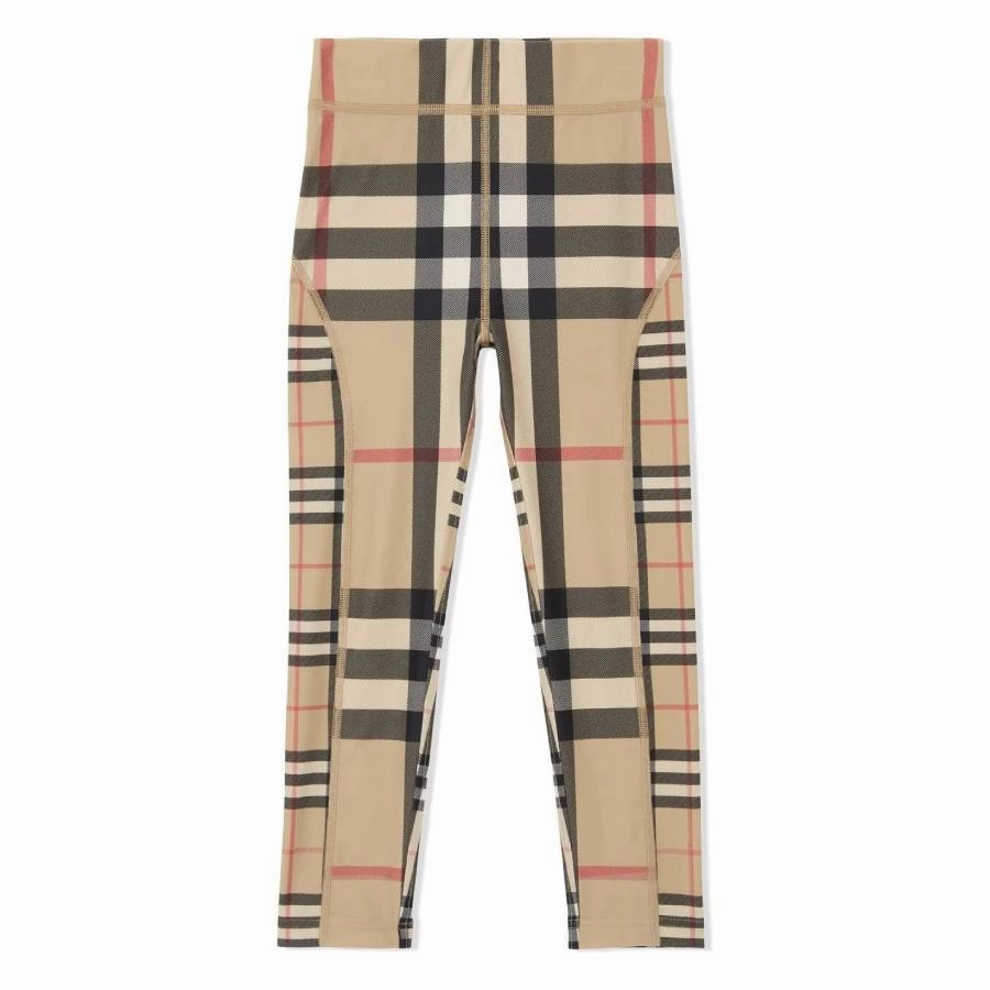 Burberry Kids Contrast Check Leggings Structured fabric NonIrritatingStitching