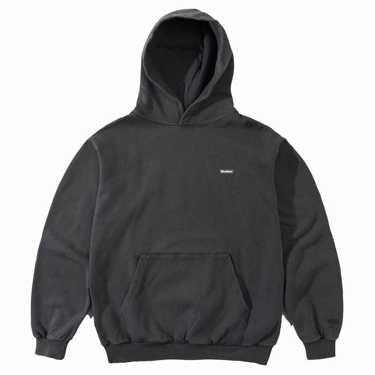Butter Goods - Basic Hoodie Washed Black Eco-Friendly Fabric Sporty Fit