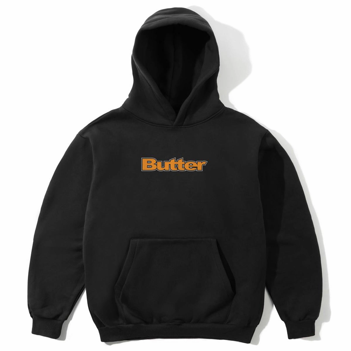Butter Goods - Outline Logo Hoodie Black Beach club style Comfy Street