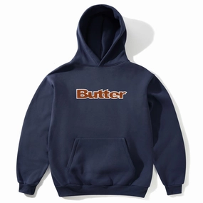 Butter Goods - Ripstop Logo Applique Hoodie Navy All Purpose Wear Beach Walk