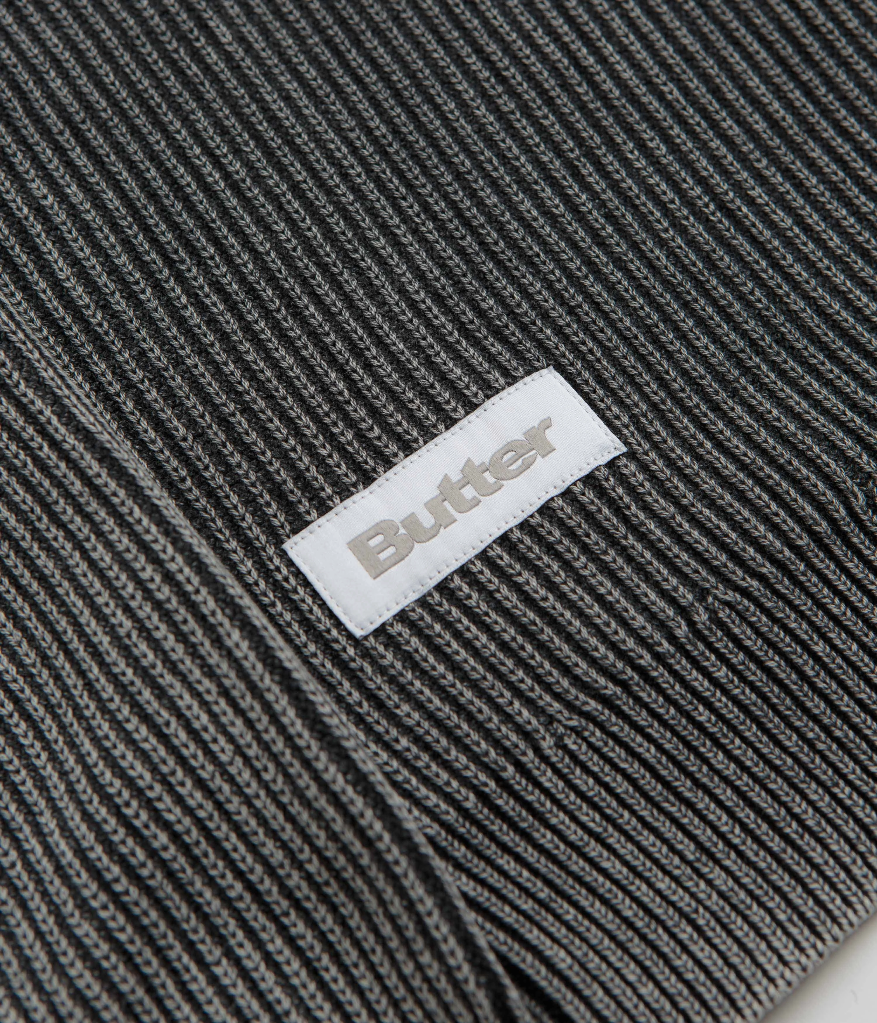 All Purpose Layer Butter Goods Bleach Knit Crewneck Sweatshirt - Black