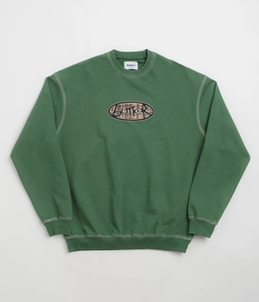Butter Goods Crust Crewneck Sweatshirt - Washed Forest duck cloth