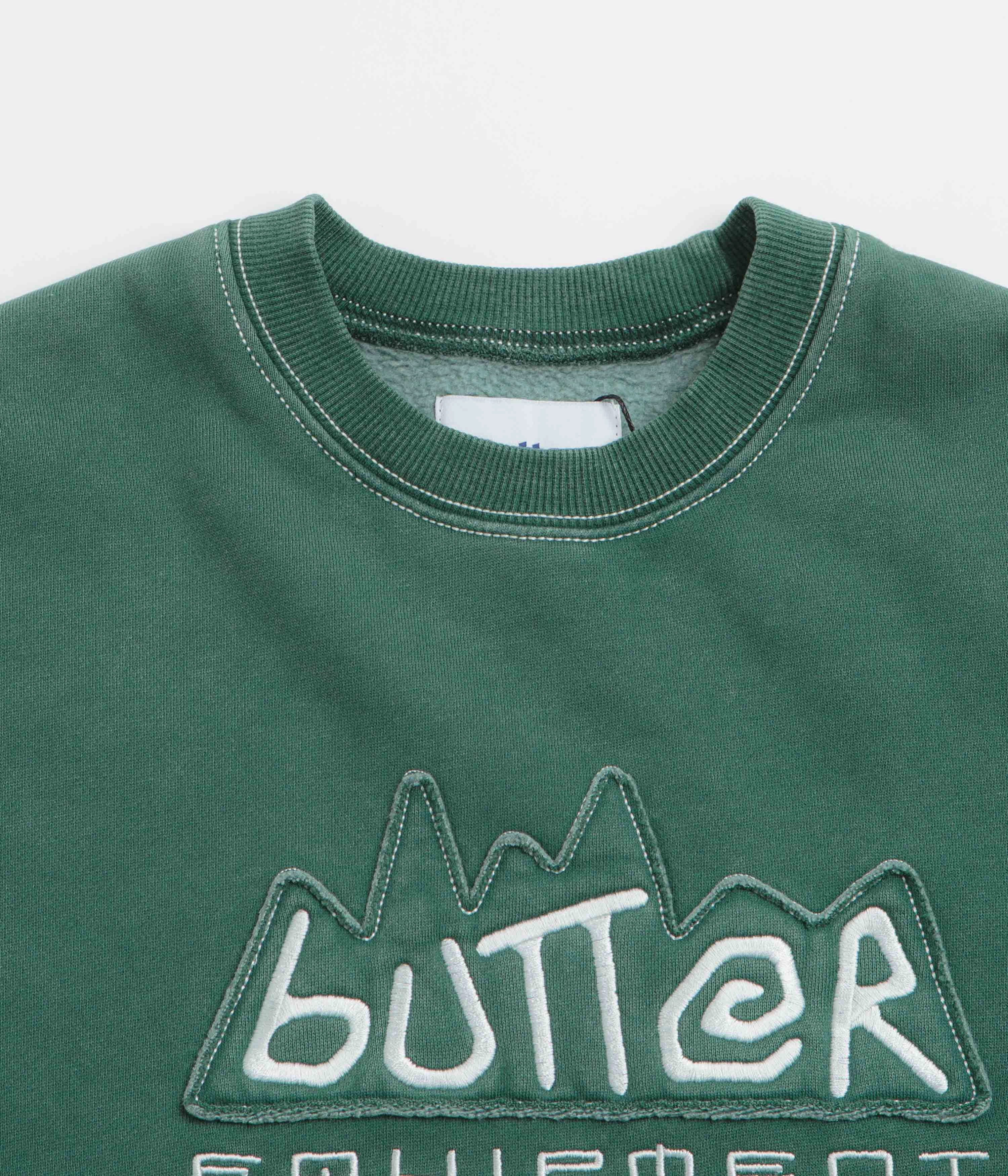 Butter Goods Equipment Applique Crewneck Sweatshirt - Washed Fern Layered Fashion