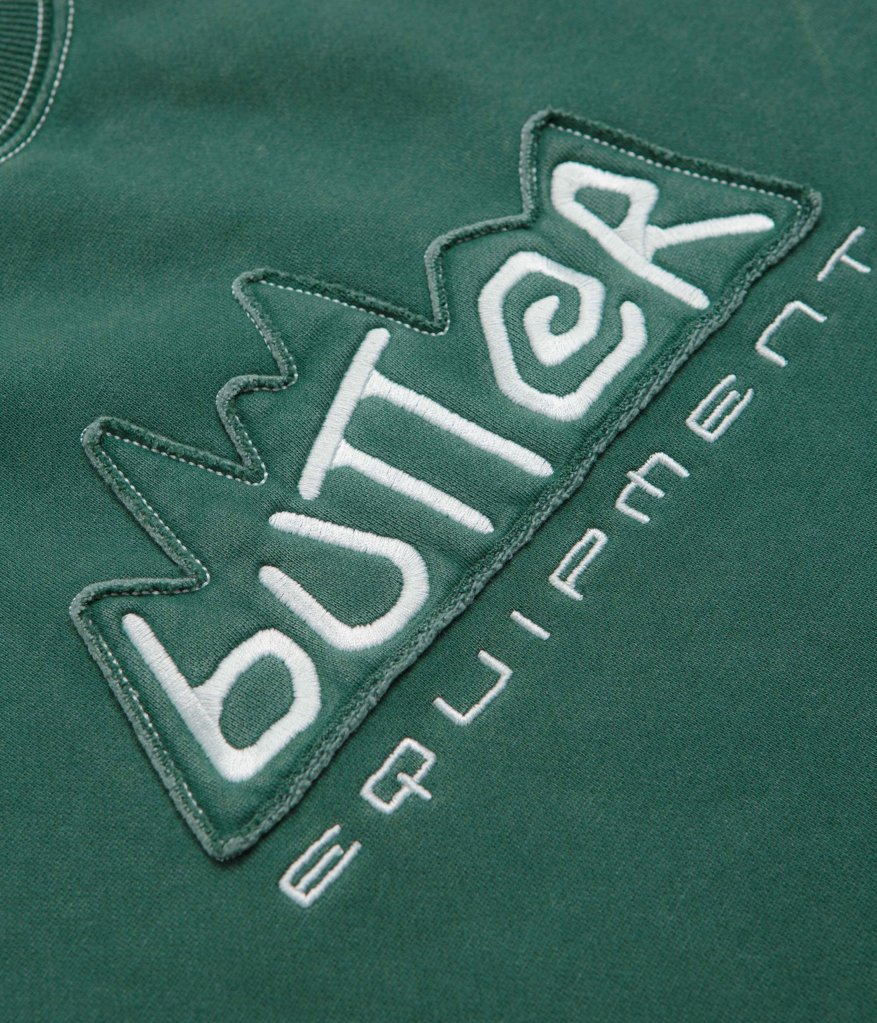 good for weekends Active Fit Butter Goods Equipment Applique Crewneck Sweatshirt - Washed Fern