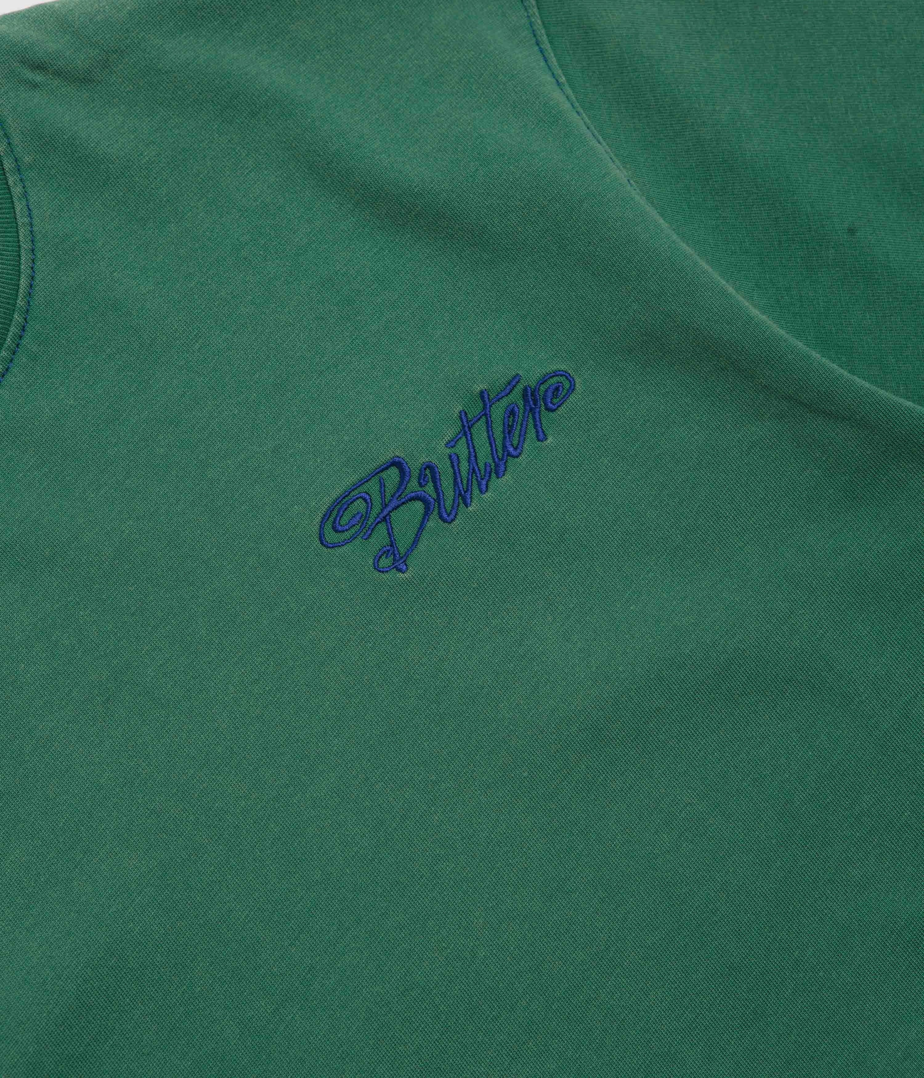 Quilted Pattern hang dry Butter Goods Jive Contrast T-Shirt - Washed Teal