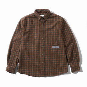 Premium Comfort Butter Goods L/S Encounter Check Shirt - Brown / Blue
