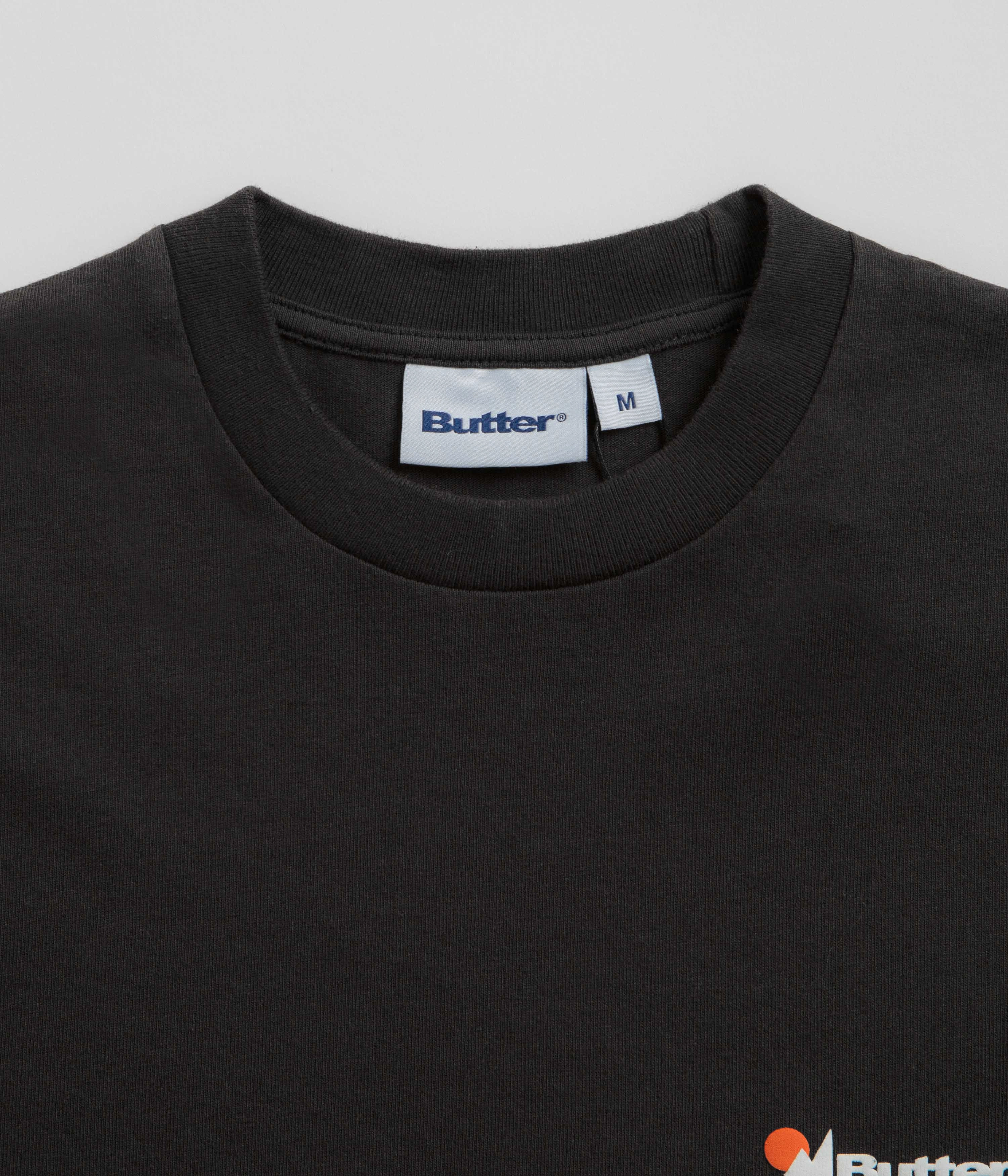Butter Goods Pigment Dye Long Sleeve T-Shirt - Washed Black Outdoor Clothing