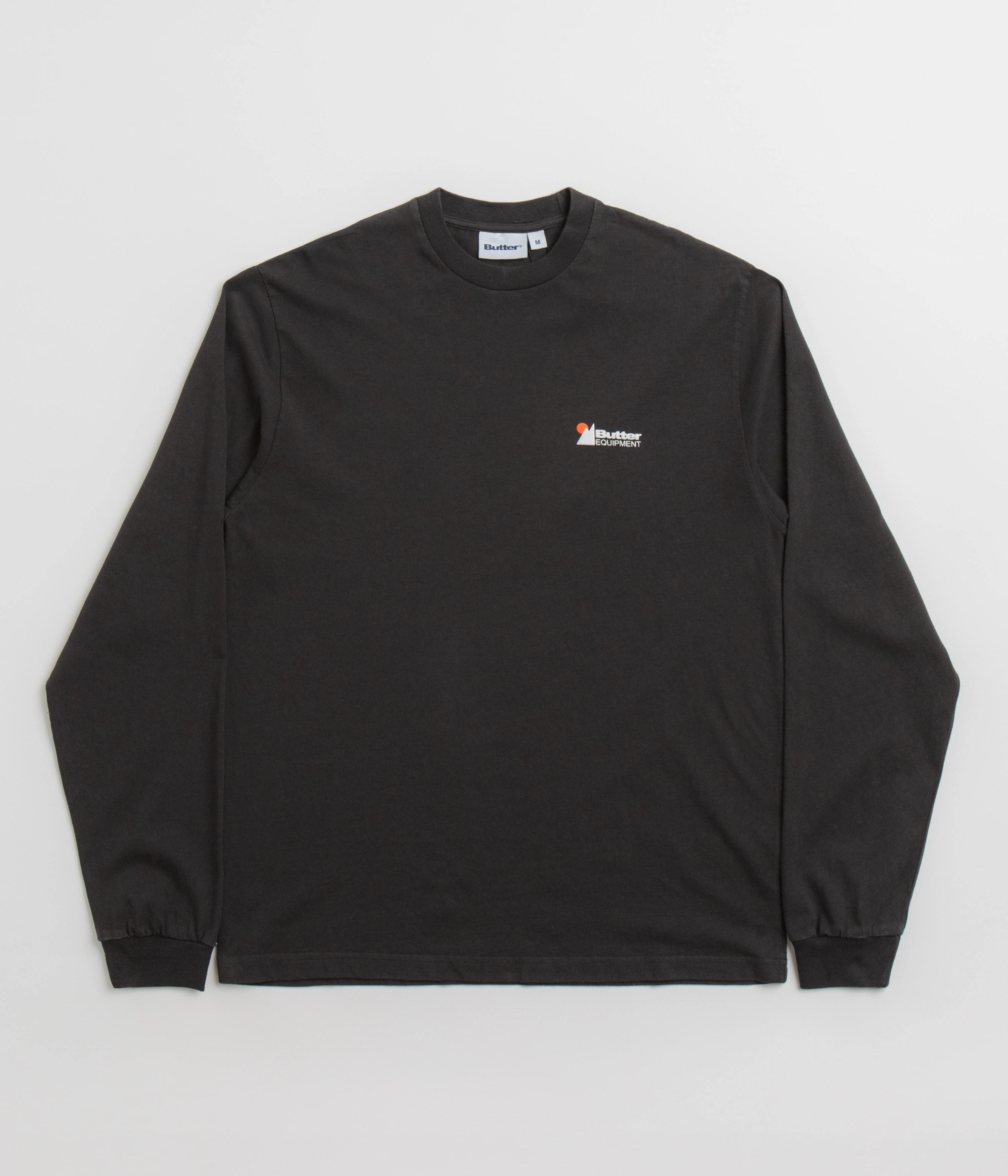 Desert area Butter Goods Pigment Dye Long Sleeve T-Shirt - Washed Black
