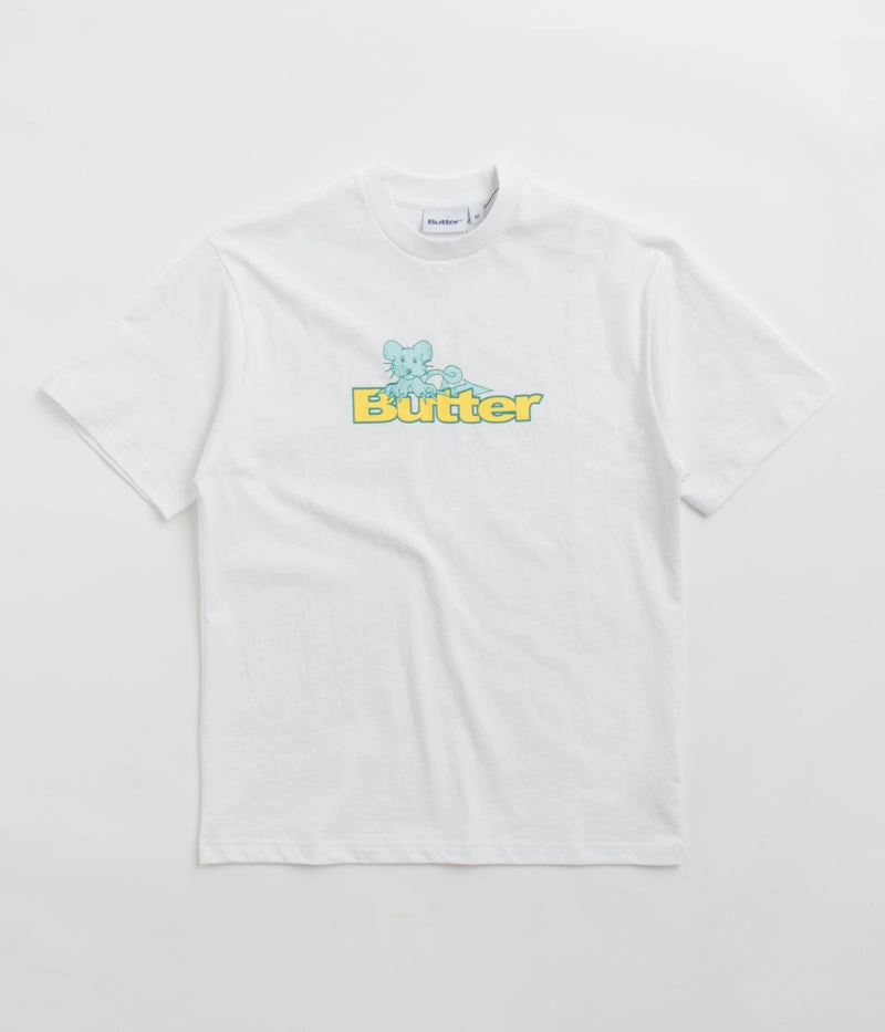 Bright Hue Butter Goods Rat Logo T-Shirt - White