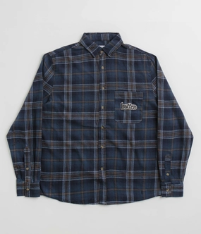 Butter Goods Swirl Plaid Shirt - Navy / White Street Style