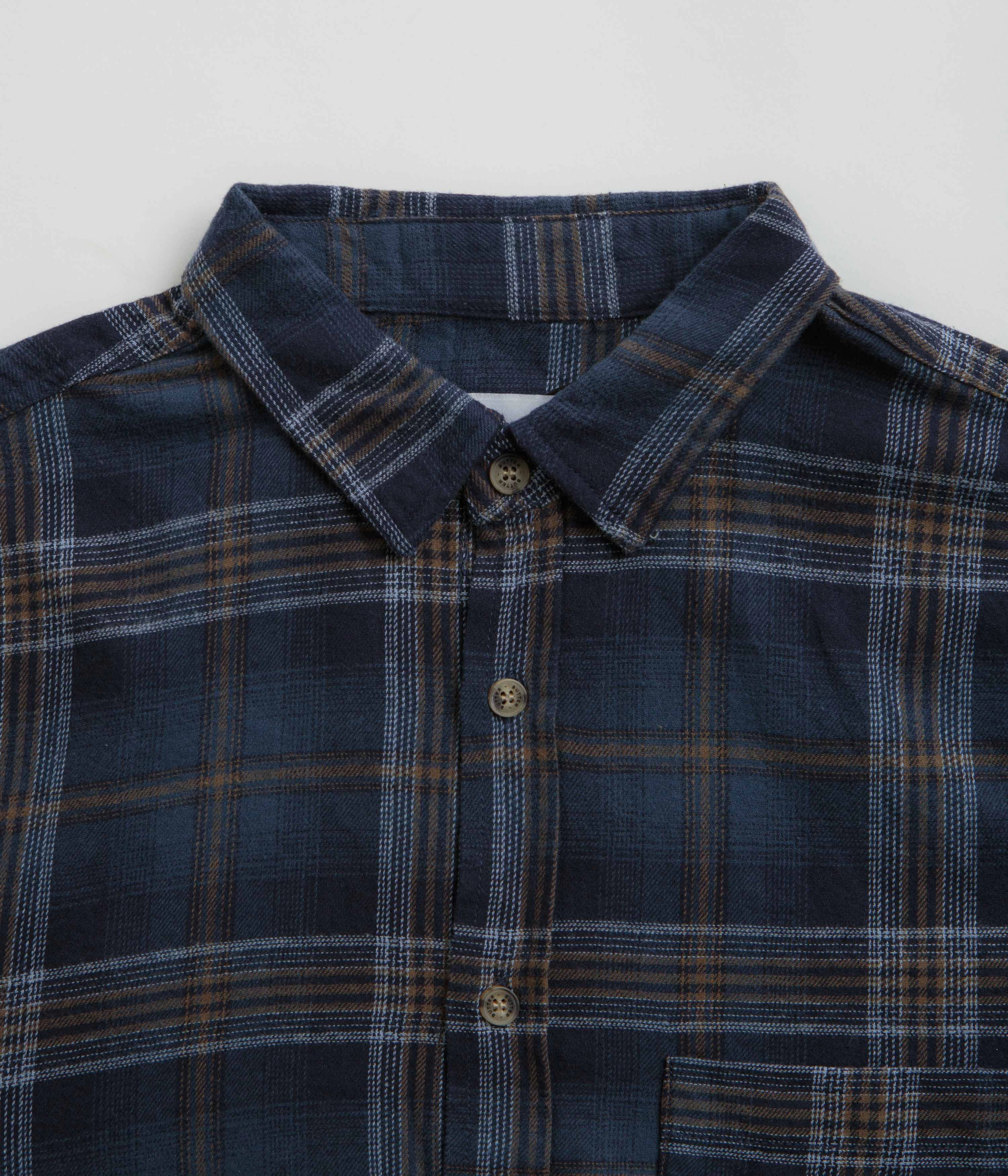 Butter Goods Swirl Plaid Shirt - Navy / White Subtle patterns