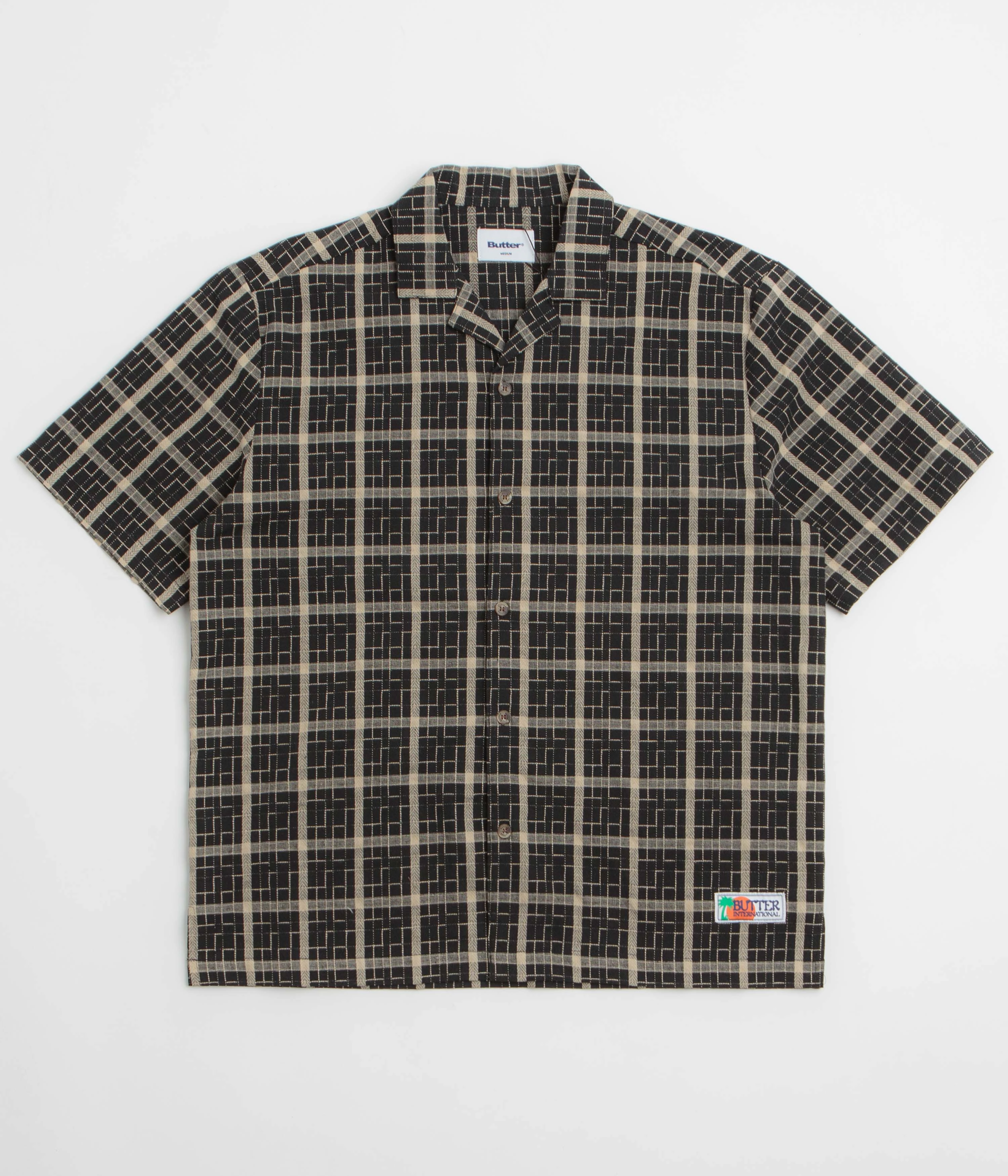 Butter Goods Vacation Short Sleeve Shirt - Black Textured Finish Quick Dry Technology