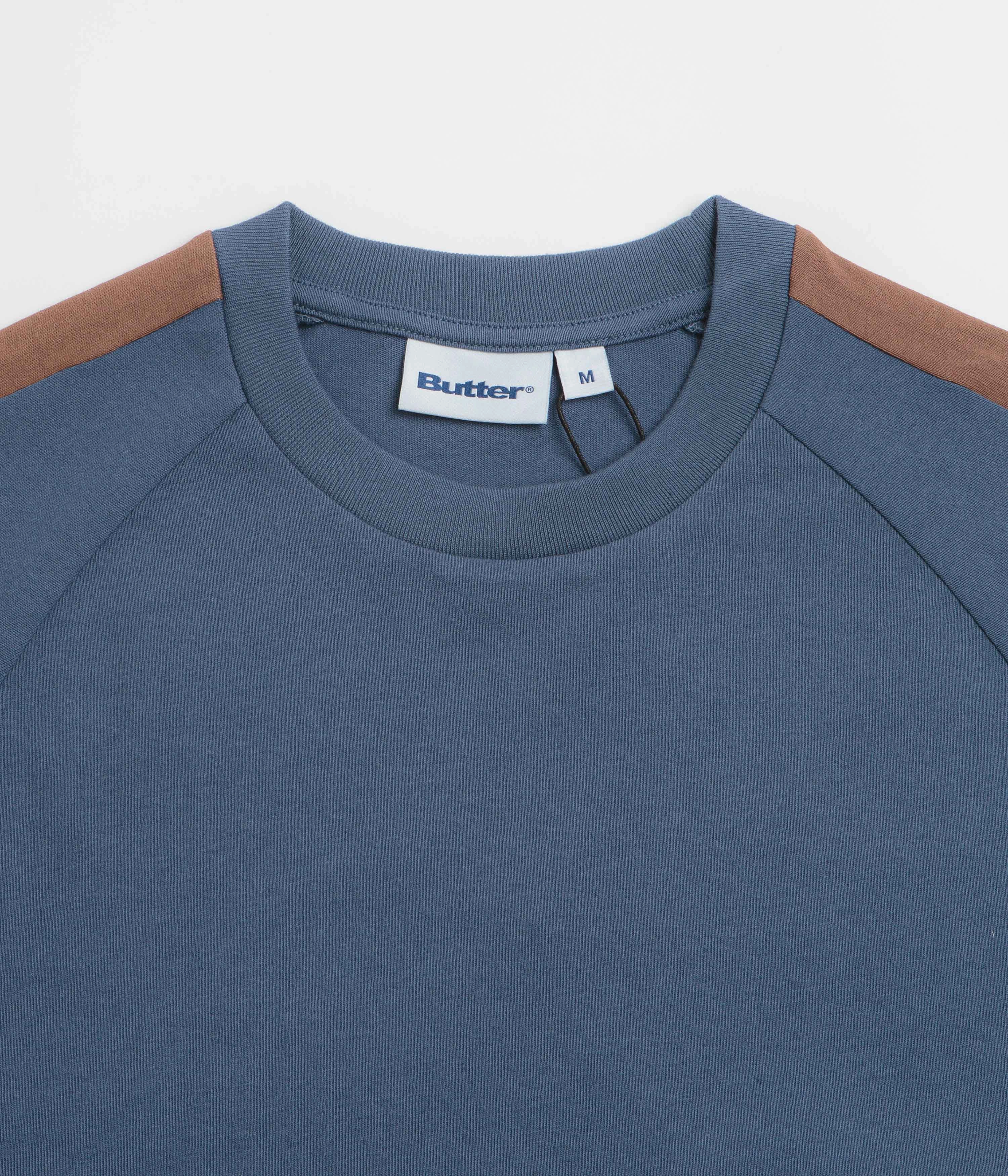 Butter Goods Worldwide Panelled T-Shirt - Denim size chart