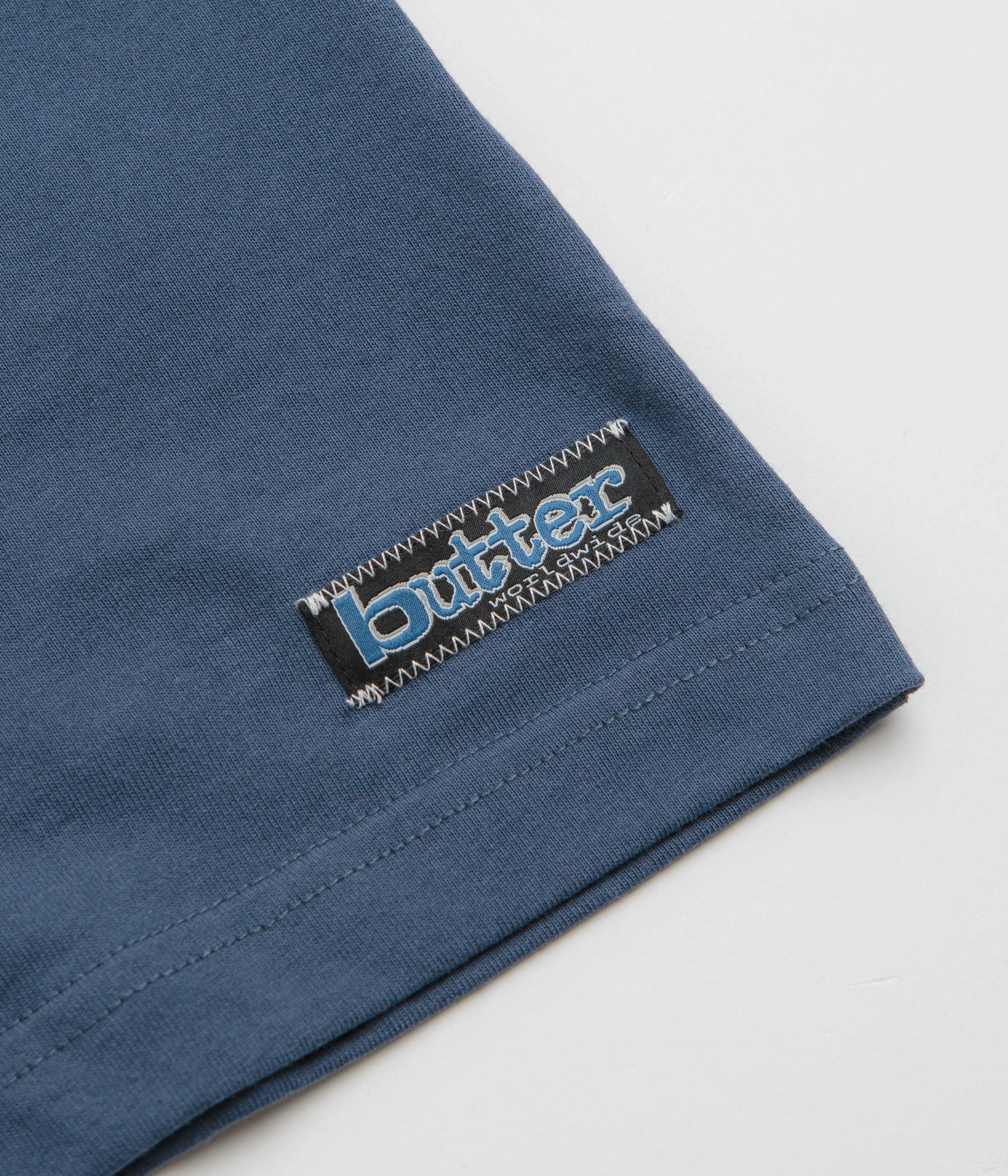 Butter Goods Worldwide Panelled T-Shirt - Denim suitable for all genders Skiing