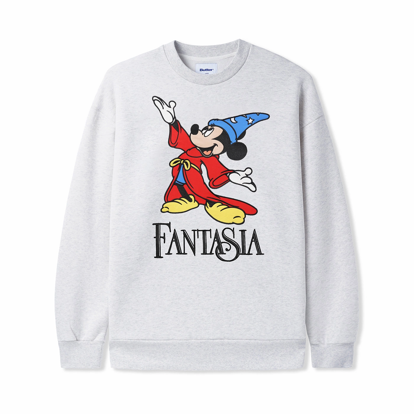 Anti fungal product beach style charm Butter Goods x Disney Fantasia Crewneck - Ash Grey